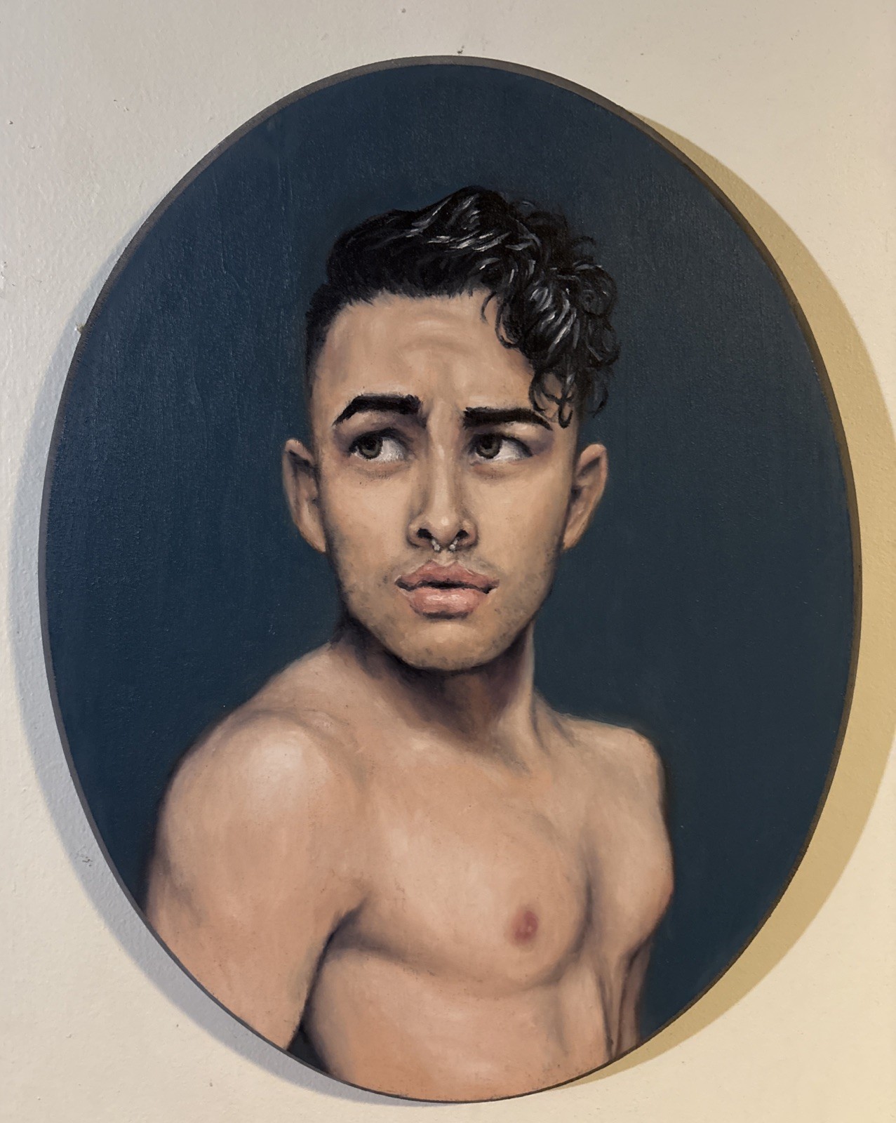 Portrait Oil Painting Wood 14x12” Realism Male Figure Signed Original LGBTQ Art Portrait Oil Painting Wood 14x12” Realism Male Figure Signed Original LGBTQ Art