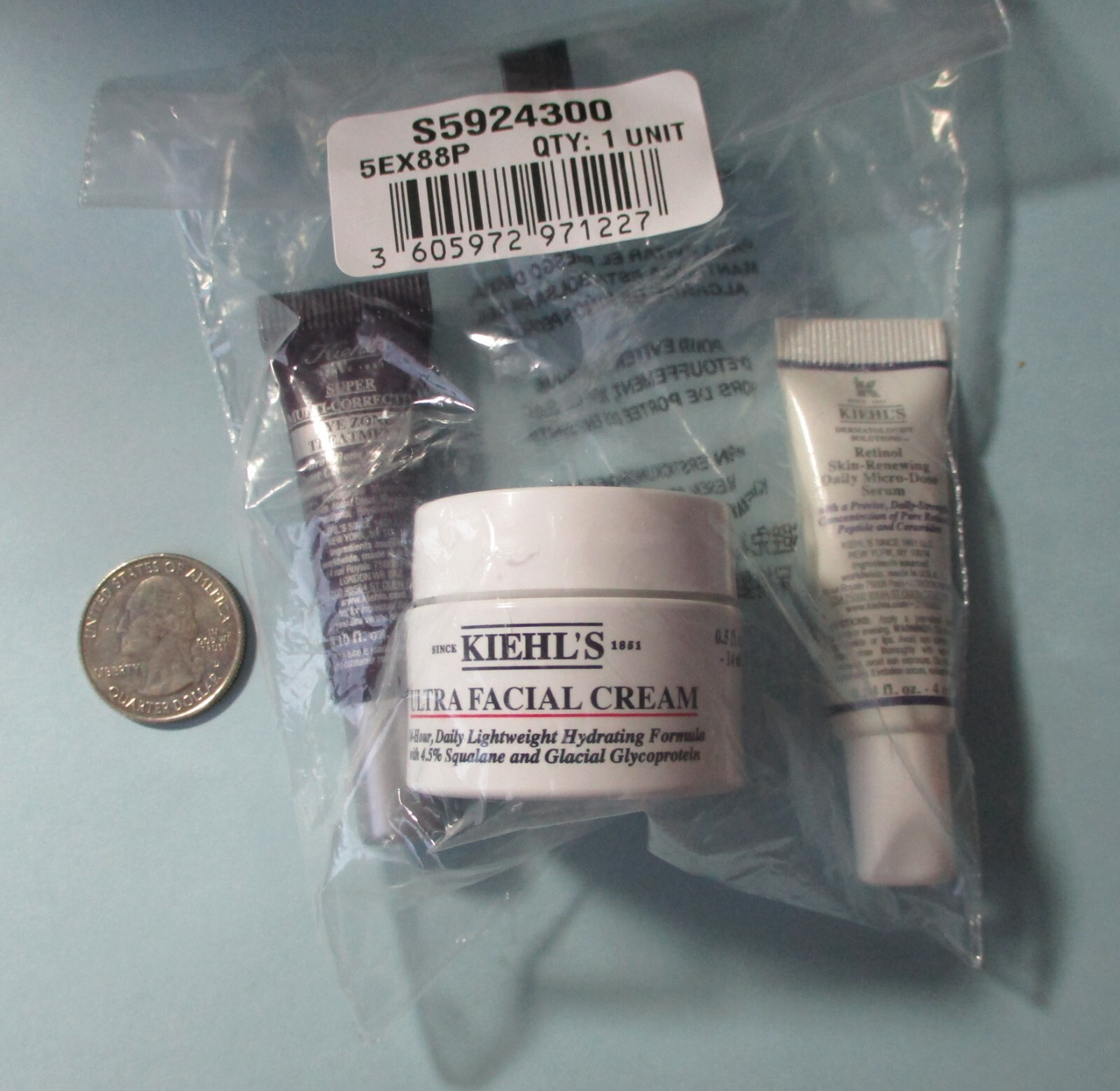 3 Piece KIEHL\'S Samples: Ultra Facial, Multi-Corrective & Eye Zone Treatment NIP