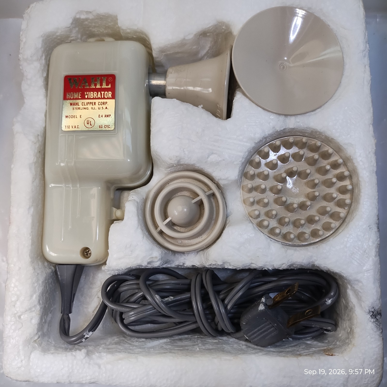 WAHL Home Vibrator Model E & Attachments, Vintage Electric Massager, Tested READ WAHL Home Vibrator Model E & Attachments, Vintage Electric Massager, Tested READ