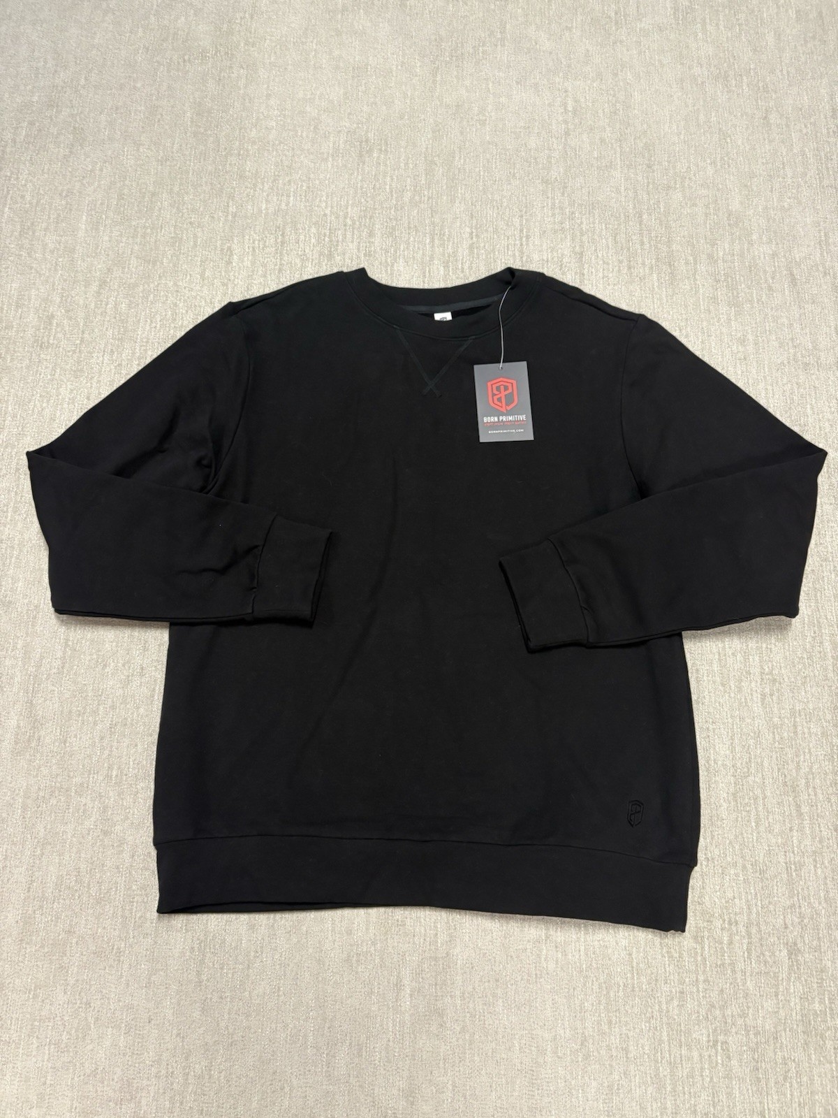 NEW Born Primitive Unmatched Crew Neck Sweatshirt Mens Large Black NWT $65