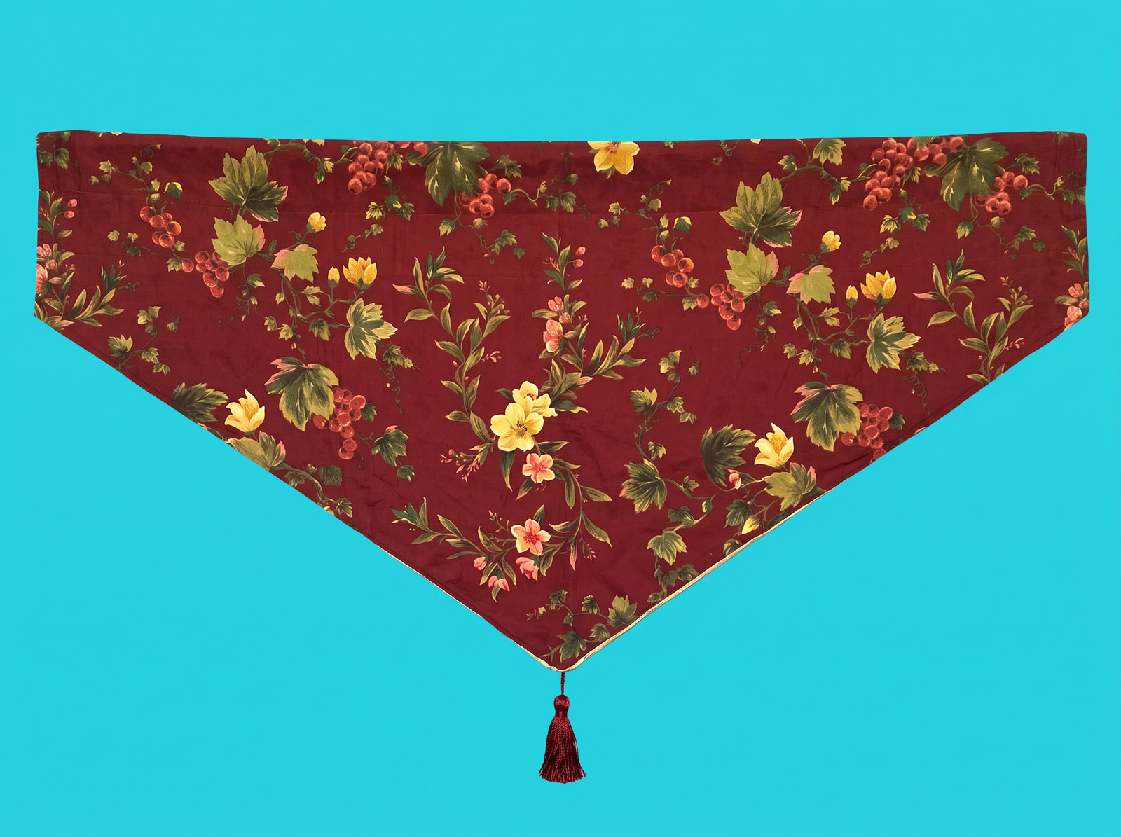 Waverly Home Classics Ascot Berry Floral Tassel Window Valance 22x52 Burgundy Waverly Home Classics Ascot Berry Floral Tassel Window Valance 22x52 Burgundy