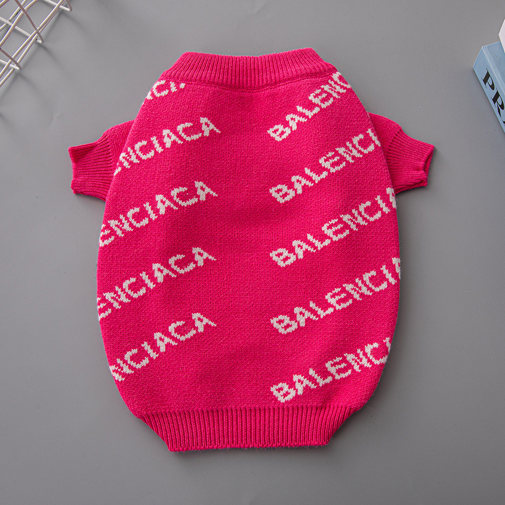 Fashion Letter‑Print Dog Sweater Warm Knit Pullover Pet Clothes Outfit for Dogs