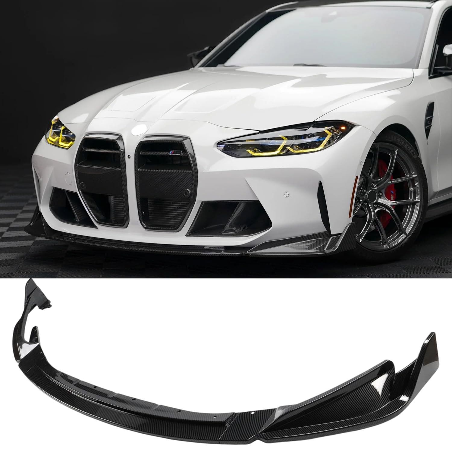 Front Bumper Lip for BMW G80 M3 G82 G83 M4 2021-2026 Carbon Fiber Style