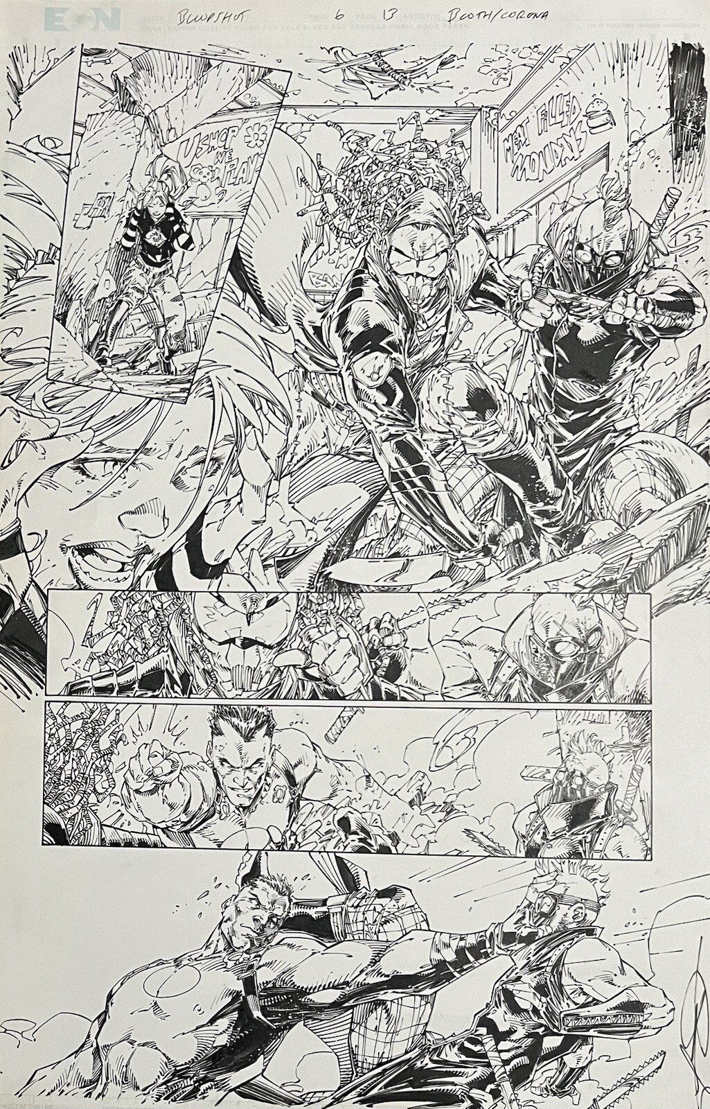 Brett Booth Adelso Corona Bloodshot ORIGINAL COMIC ART Brett Booth Adelso Corona Bloodshot ORIGINAL COMIC ART
