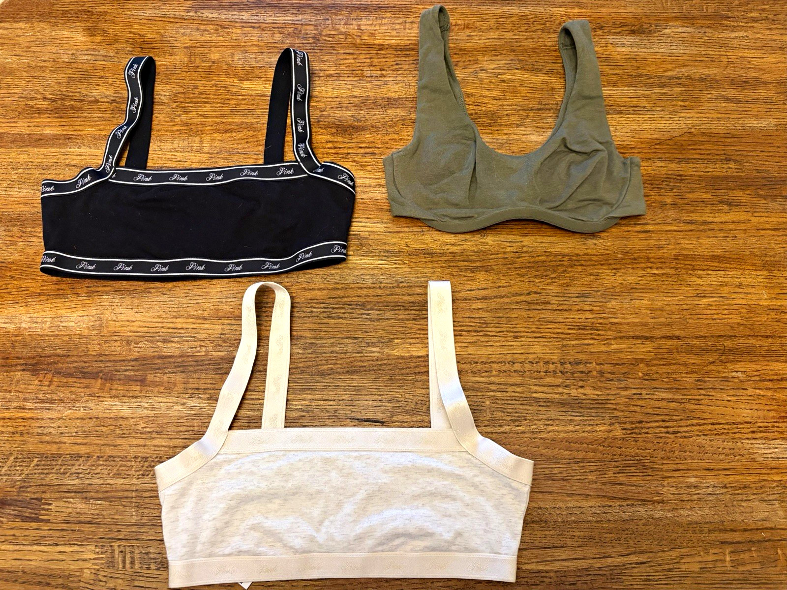 Victoria Secret PINK Bralette Lot - Black, White, Green - Size XS Victoria Secret PINK Bralette Lot - Black, White, Green - Size XS
