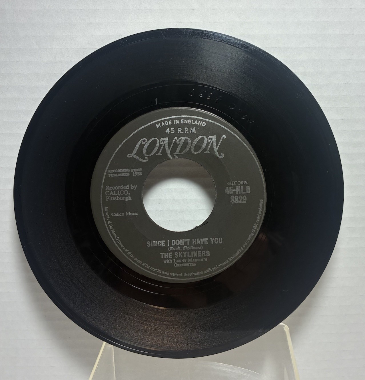 The Skyliners Since I Don\'t Have You Vinyl 7\