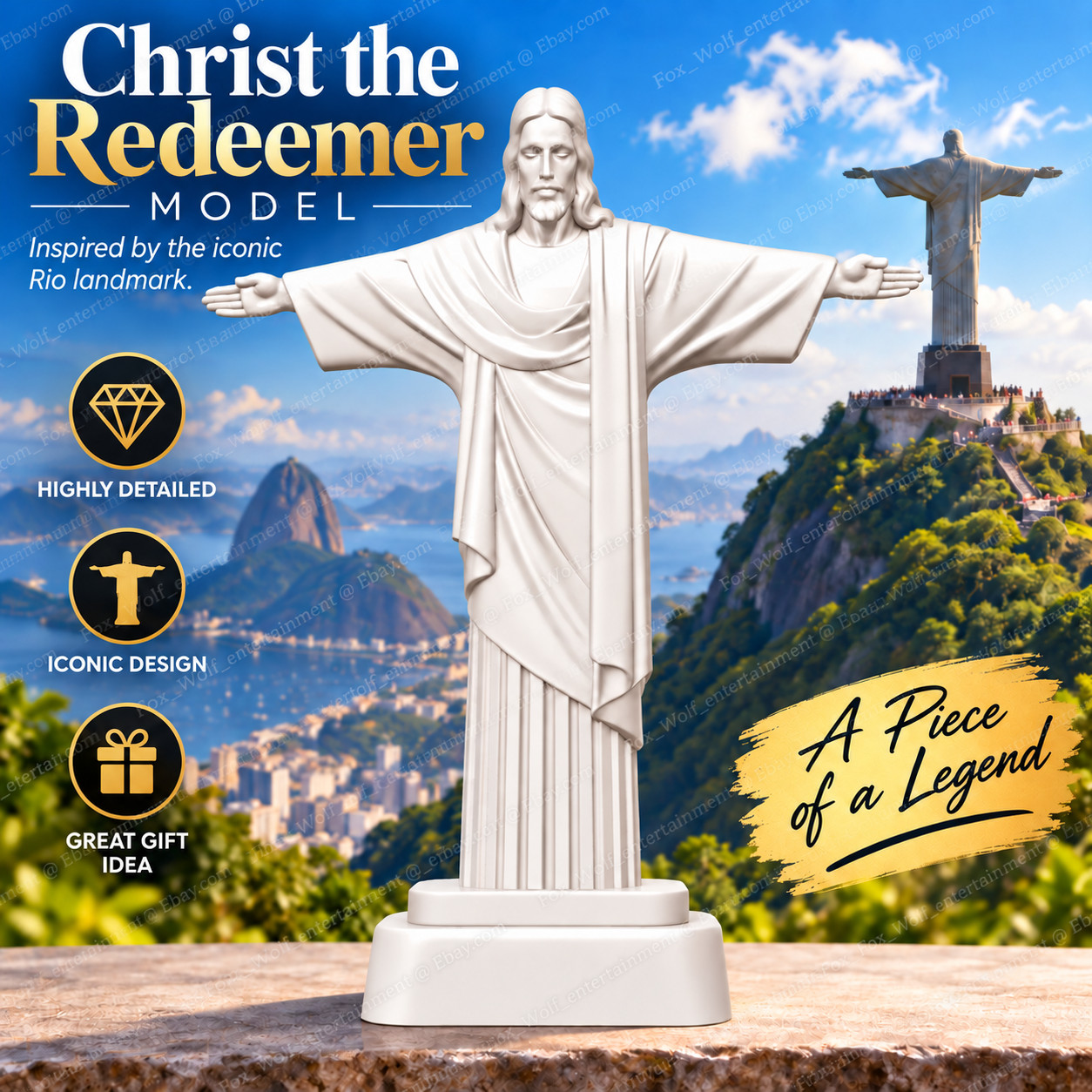 Christ the Redeemer Jesus Statue Religious Decor Statue Figure ~5 Inches