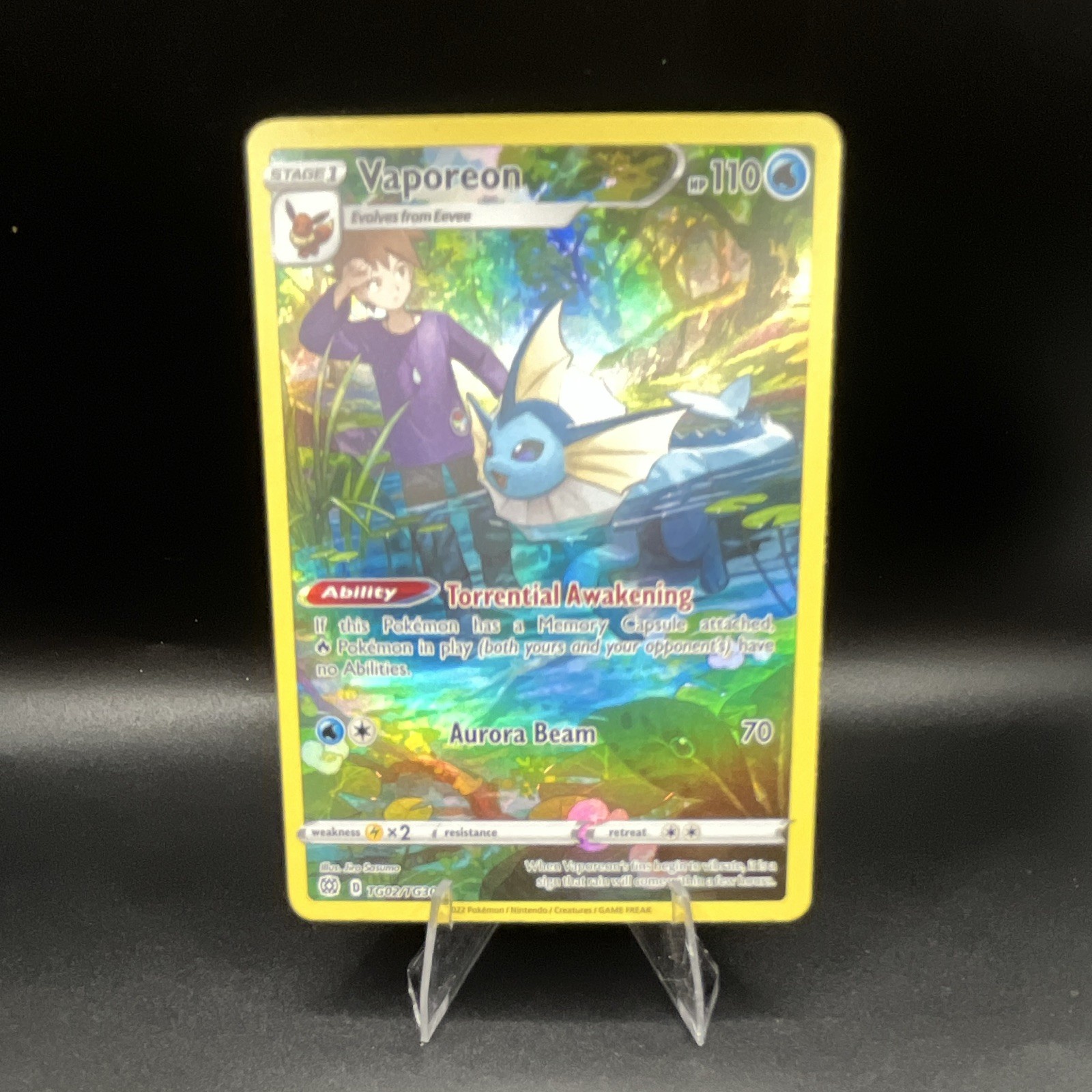 Vaporeon TG02/TG30 Swsh09: Brilliant Stars Trainer Gallery Holo Vaporeon TG02/TG30 Swsh09: Brilliant Stars Trainer Gallery Holo