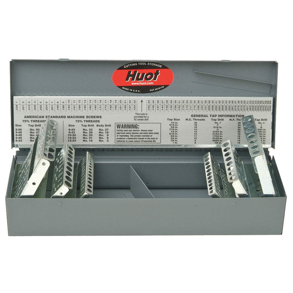 HUOT 11700 Drill Bit Case,Jobber Length,115pc 18DU54