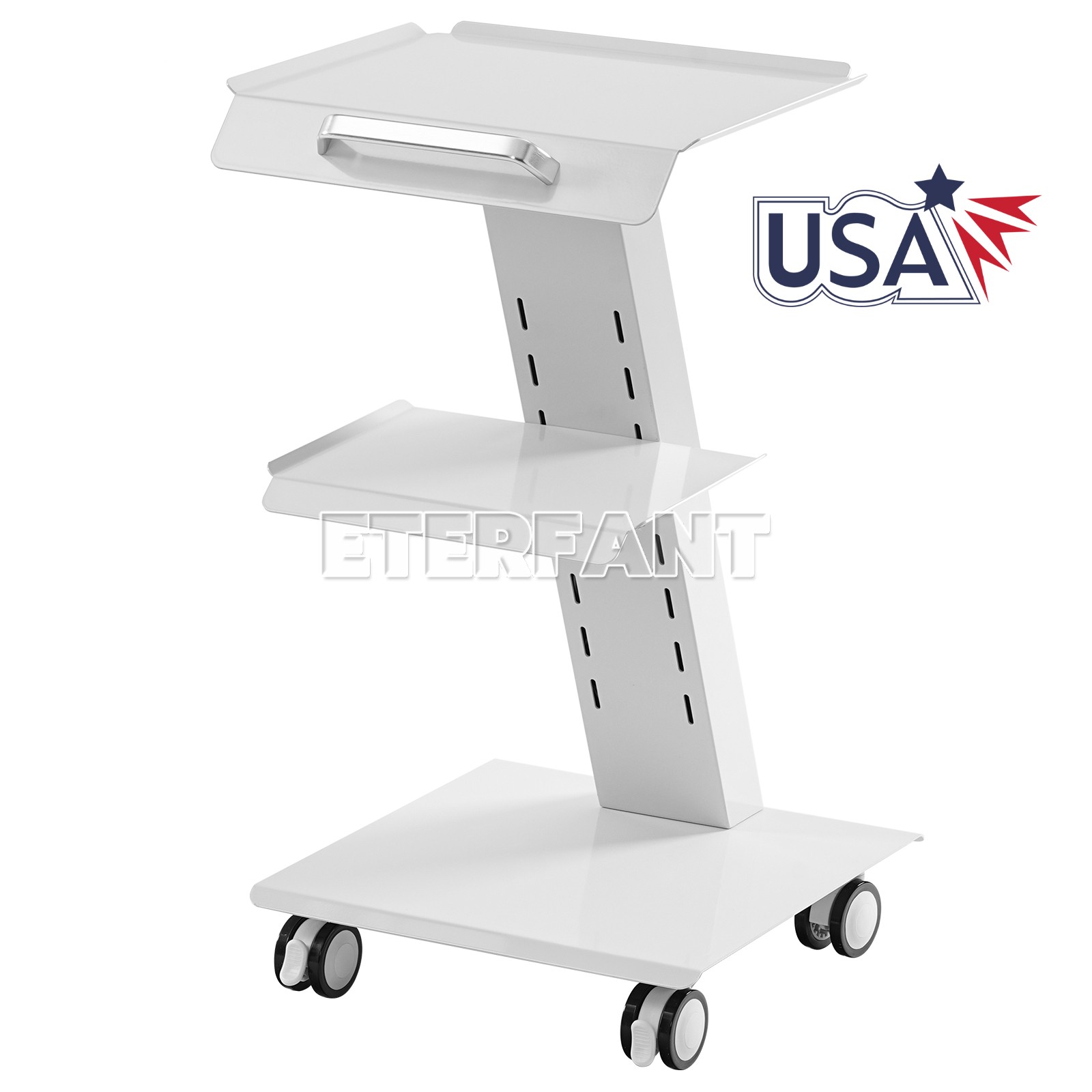 Mobile Dental 3-Layer Trolley Cart/5 Drawers Cabinet Acrylic Wooden Rolling Cart