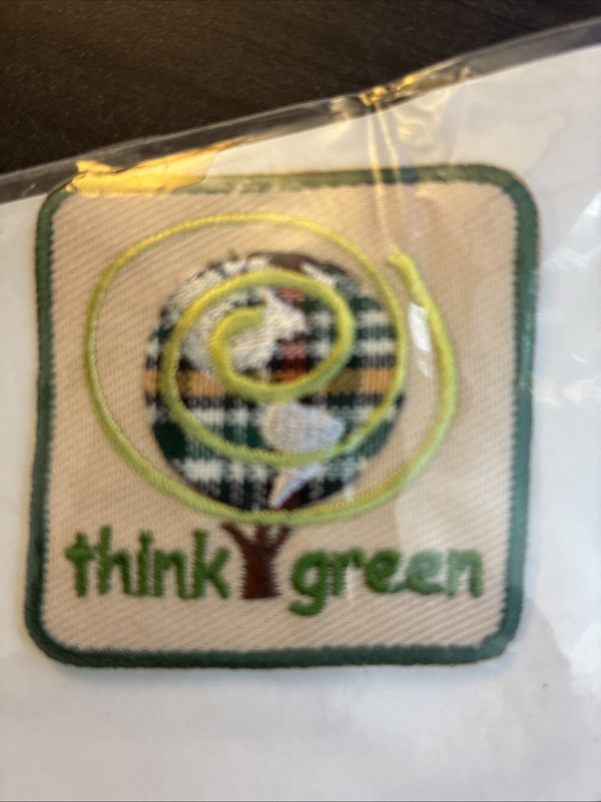 NOS 70s Original Vintage THINK GREEN Patch ECO Iron On
