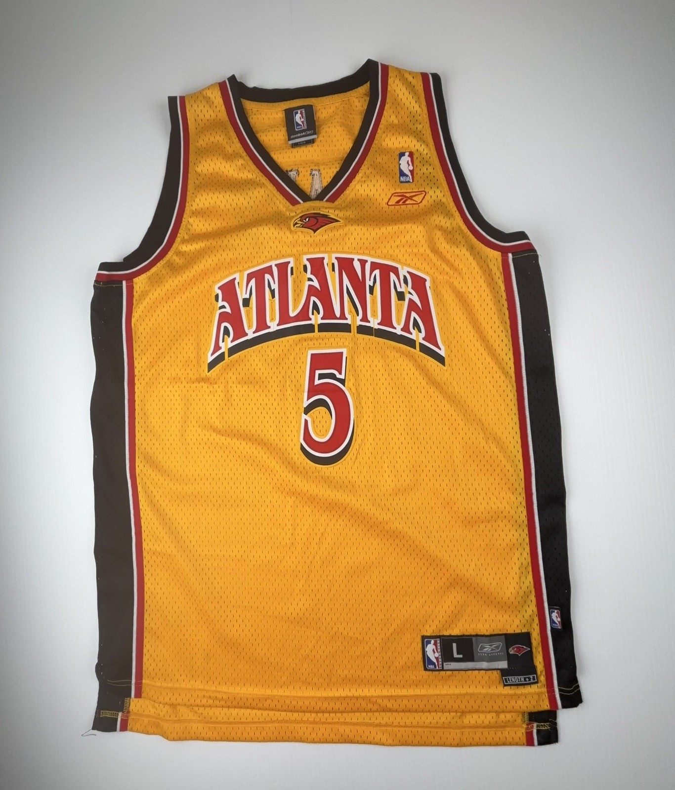 Vintage Atlanta Hawks Jersey Mens Large Yellow Reebok Authentic 5 Josh Smith NBA Vintage Atlanta Hawks Jersey Mens Large Yellow Reebok Authentic 5 Josh Smith NBA