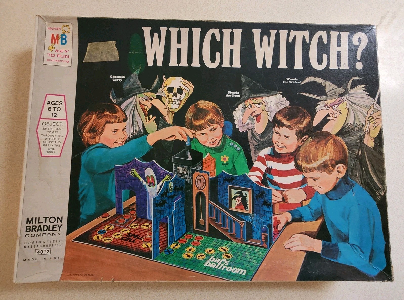 Vintage Which Witch Board Game Milton Bradley 1970 COMPLETE Excellent Condition 