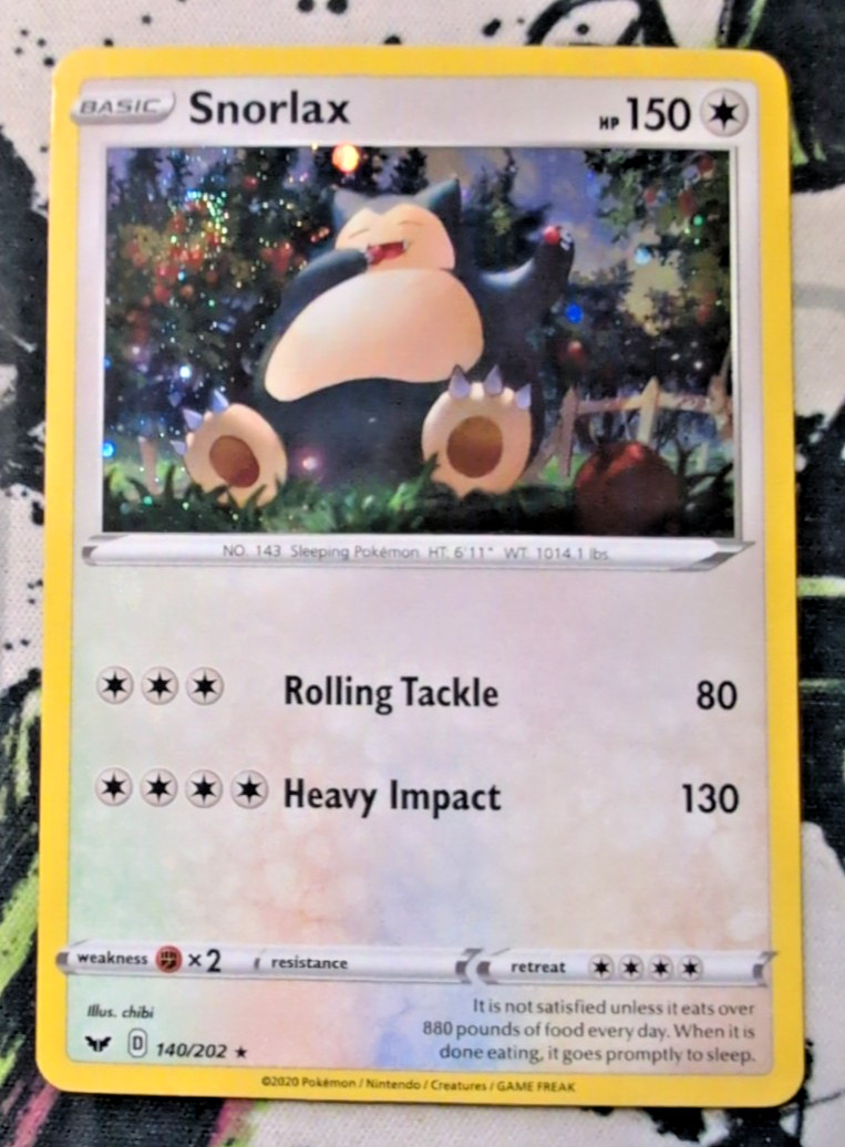 Snorlax 140/202 Cosmos Holo Pokemon Sword & Shield Snorlax 140/202 Cosmos Holo Pokemon Sword & Shield