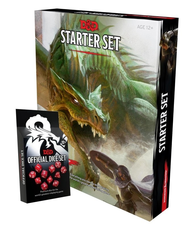 WotC Dungeons & Dragons Starter Set + D&D Official Dice Set - NIB - WotC Dungeons & Dragons Starter Set + D&D Official Dice Set - NIB -