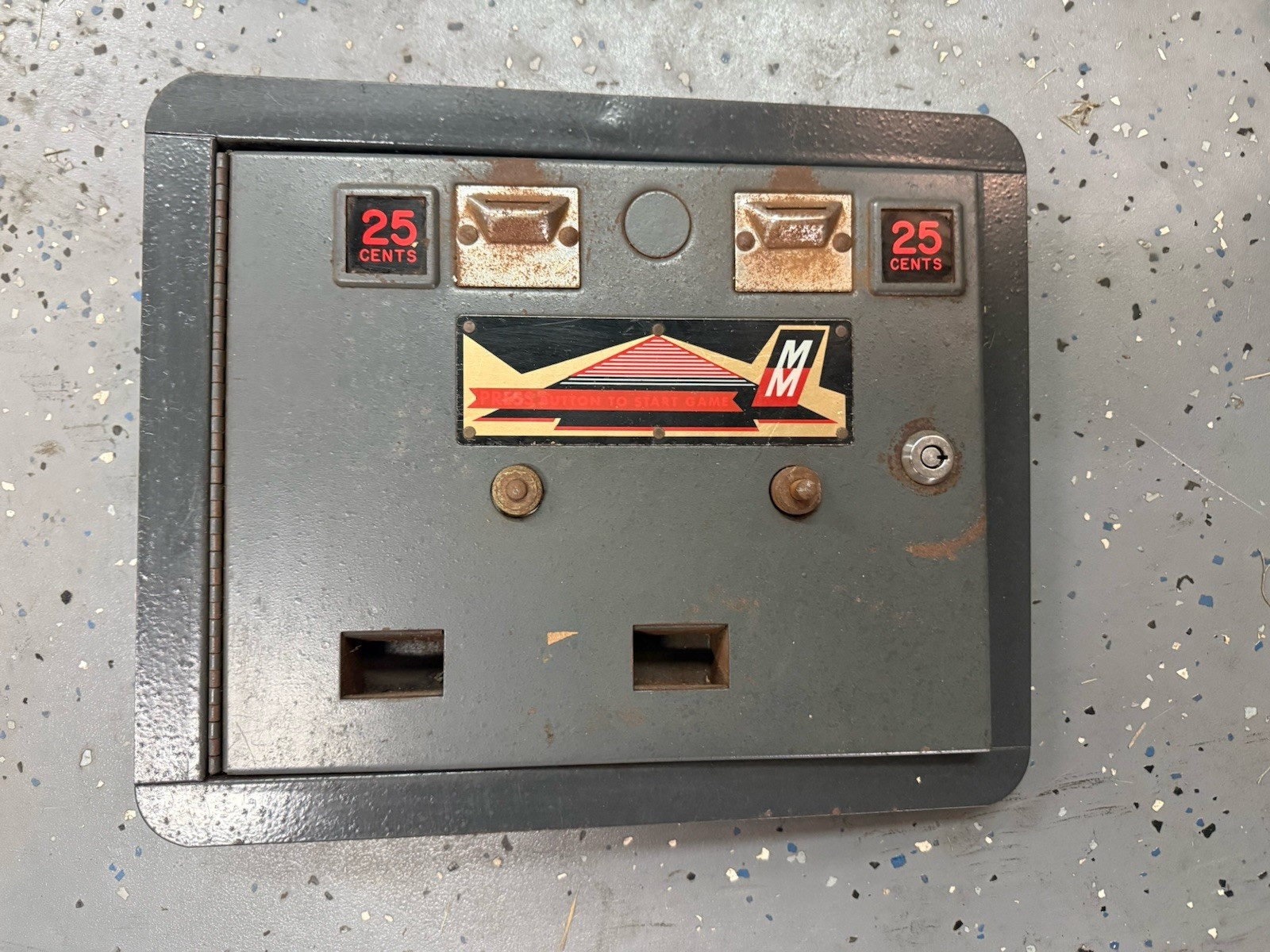 Midway Space Invaders Coin Door with Coin Mechs