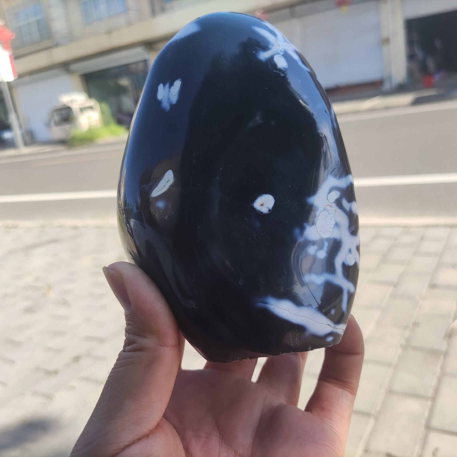 910g Very beautiful natural gray agate jewelry B210
