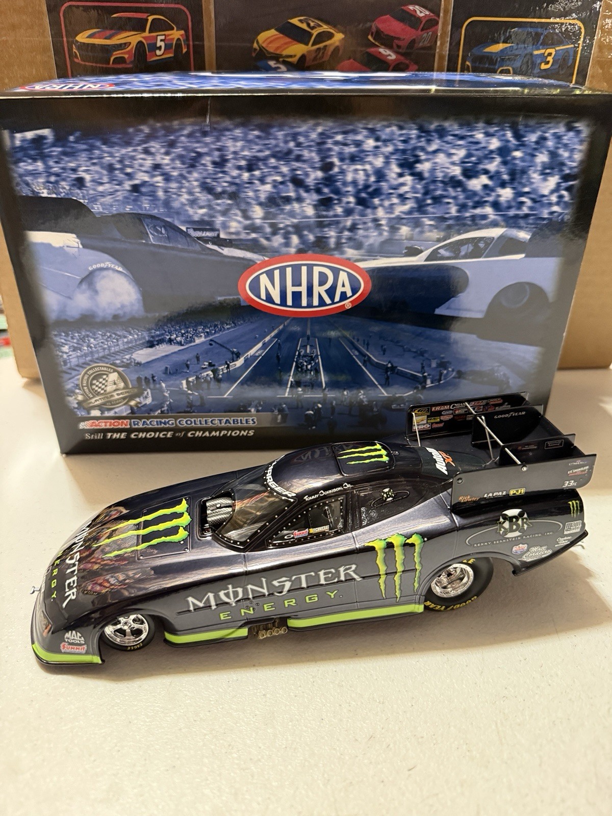RARE* TOMMY JOHNSON LIQUID COLOR MONSTER ENERGY 2008 1:24 NHRA FUNNY CAR DIECAST