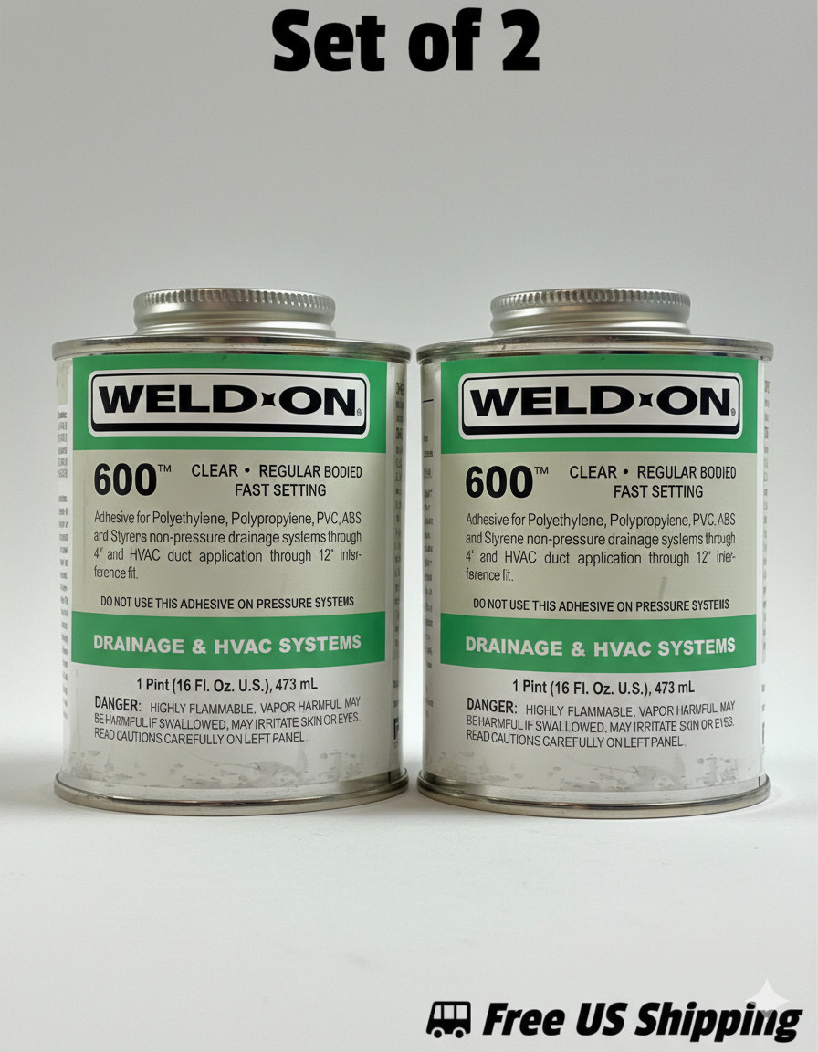 Weld-On 600 Contact Adhesive Clear 1 Pint 10077 Fast Setting Glue Set of 2 Weld-On 600 Contact Adhesive Clear 1 Pint 10077 Fast Setting Glue Set of 2