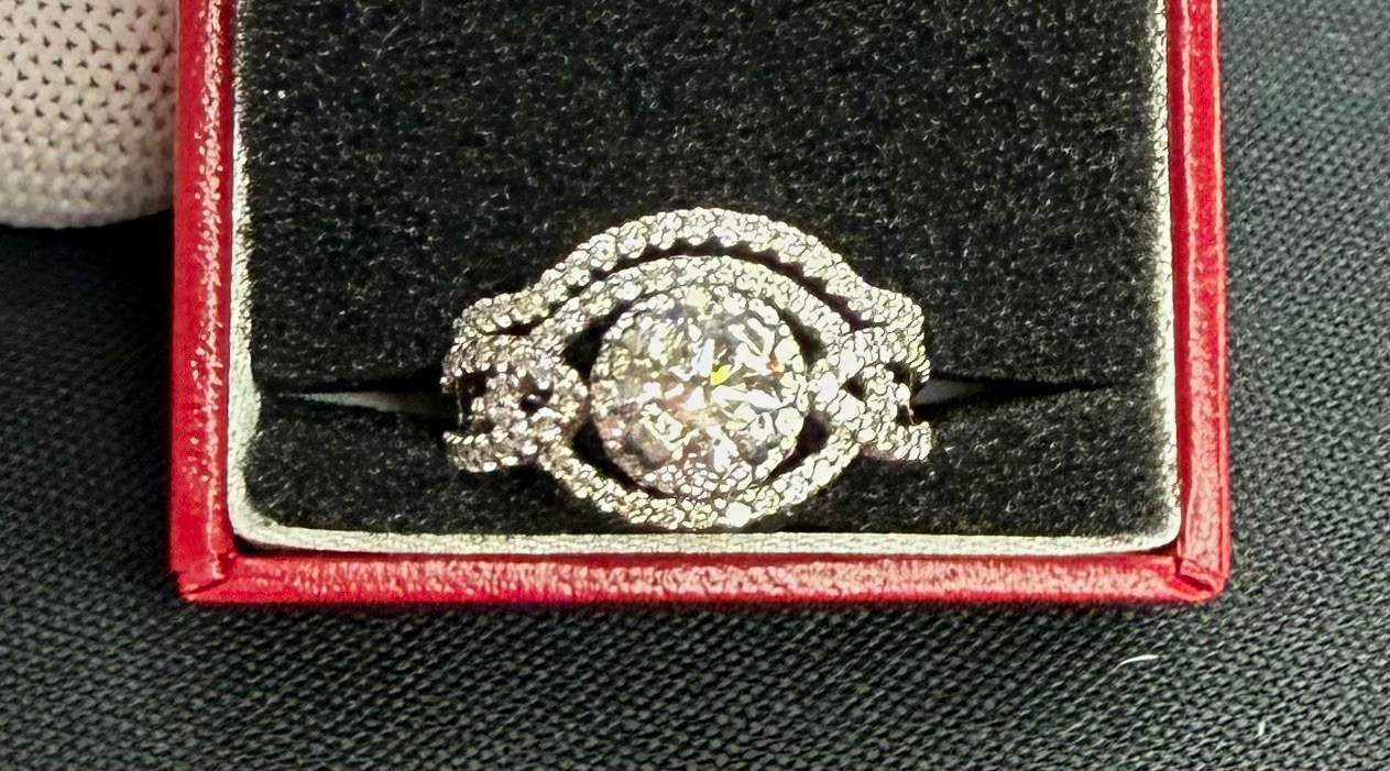 14K White Gold Diamond Engagement Ring 1.8ct I-I1 3/4ct G-SI2 $10K Appraisal