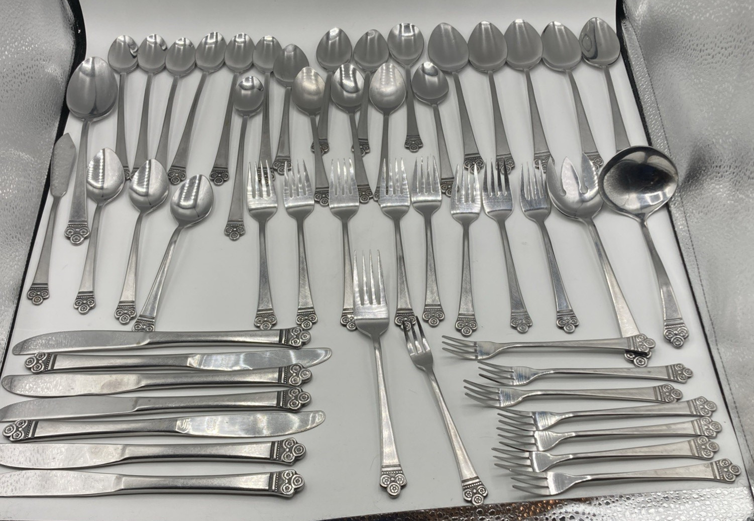 Lot of 51 Pieces Vintage National Stainless Flatware Silverware