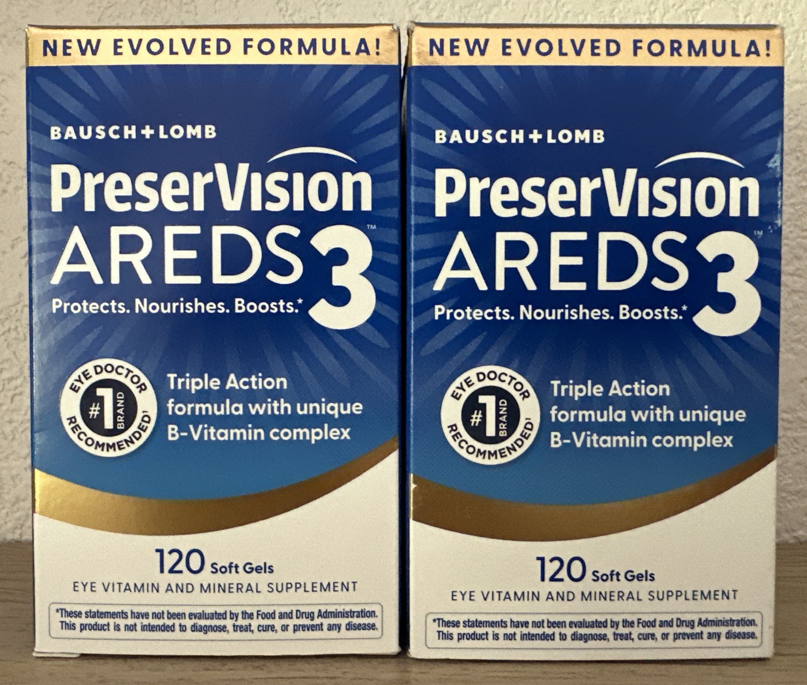 PreserVision AREDS3 Vitamin & Mineral Supplement 120 Count Soft Gels Lot of 2
