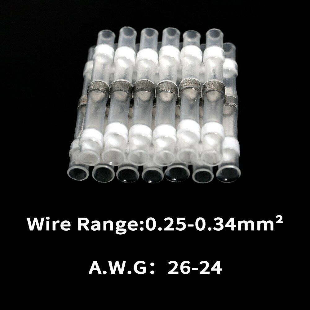 50-1000x Heat Shrink Wire Seal Solderstick Butt Sleeve Low Temp Solder Connector