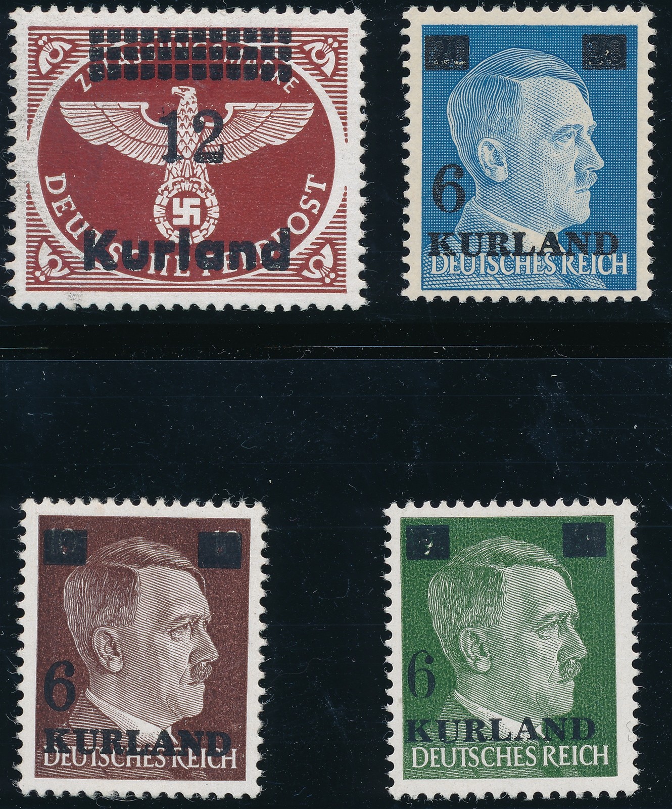 Stamp Germany Kurland Set 1945 WWII Latvia War Occupation Russia Hitler MNG