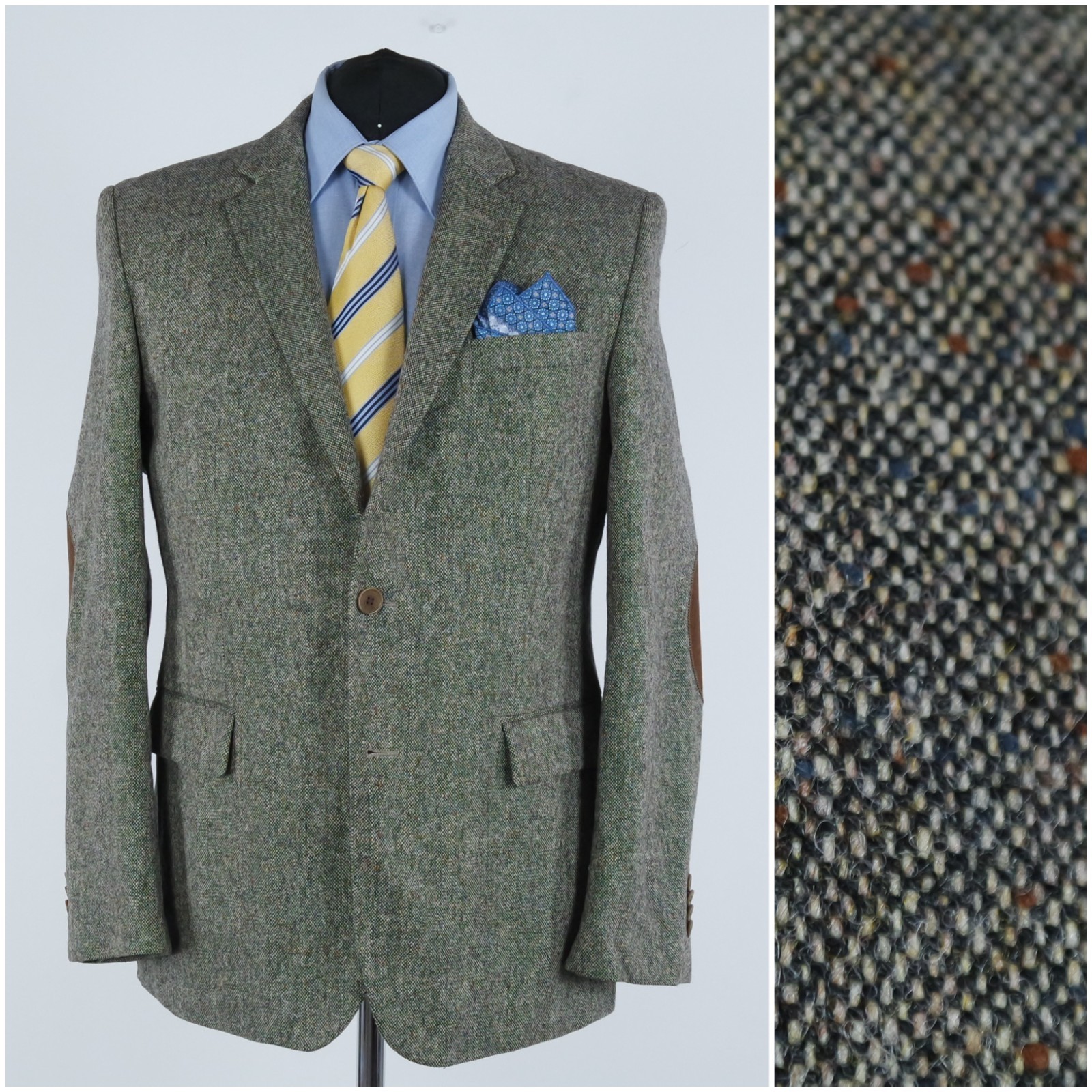 Mens Vintage Tweed Jacket 46R US Size MIPIACE Lanificio Wool Sport Coat Blazer