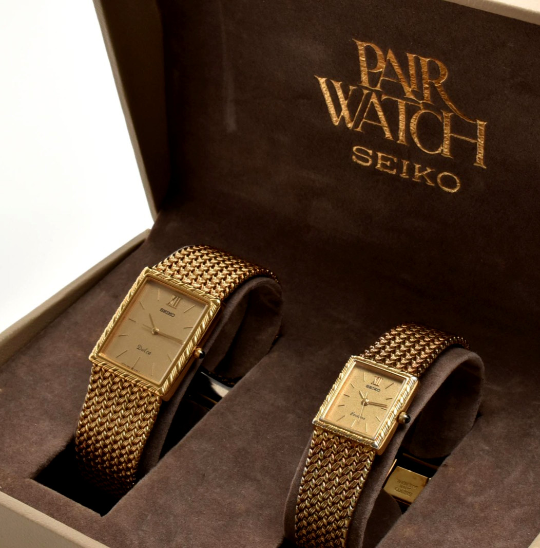 Vintage [N MINT /Box, Paper] SEIKO Dolce 9531-5100 7321-6050 Pair Watch JAPAN