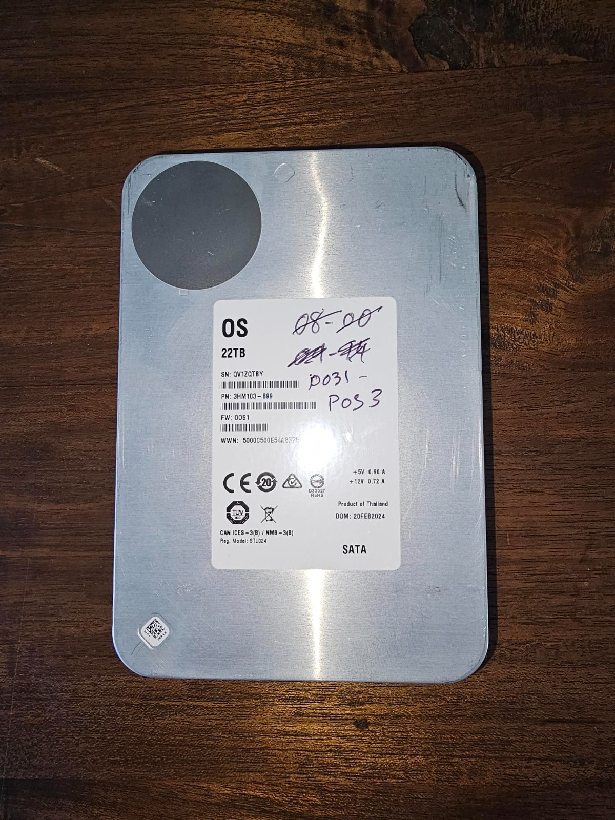 22TB 7.2K RPM SATA X22 ST22000NM001E 3HM103-899 OS RECERTIFIED QV1ZQTBY 22TB 7.2K RPM SATA X22 ST22000NM001E 3HM103-899 OS RECERTIFIED QV1ZQTBY