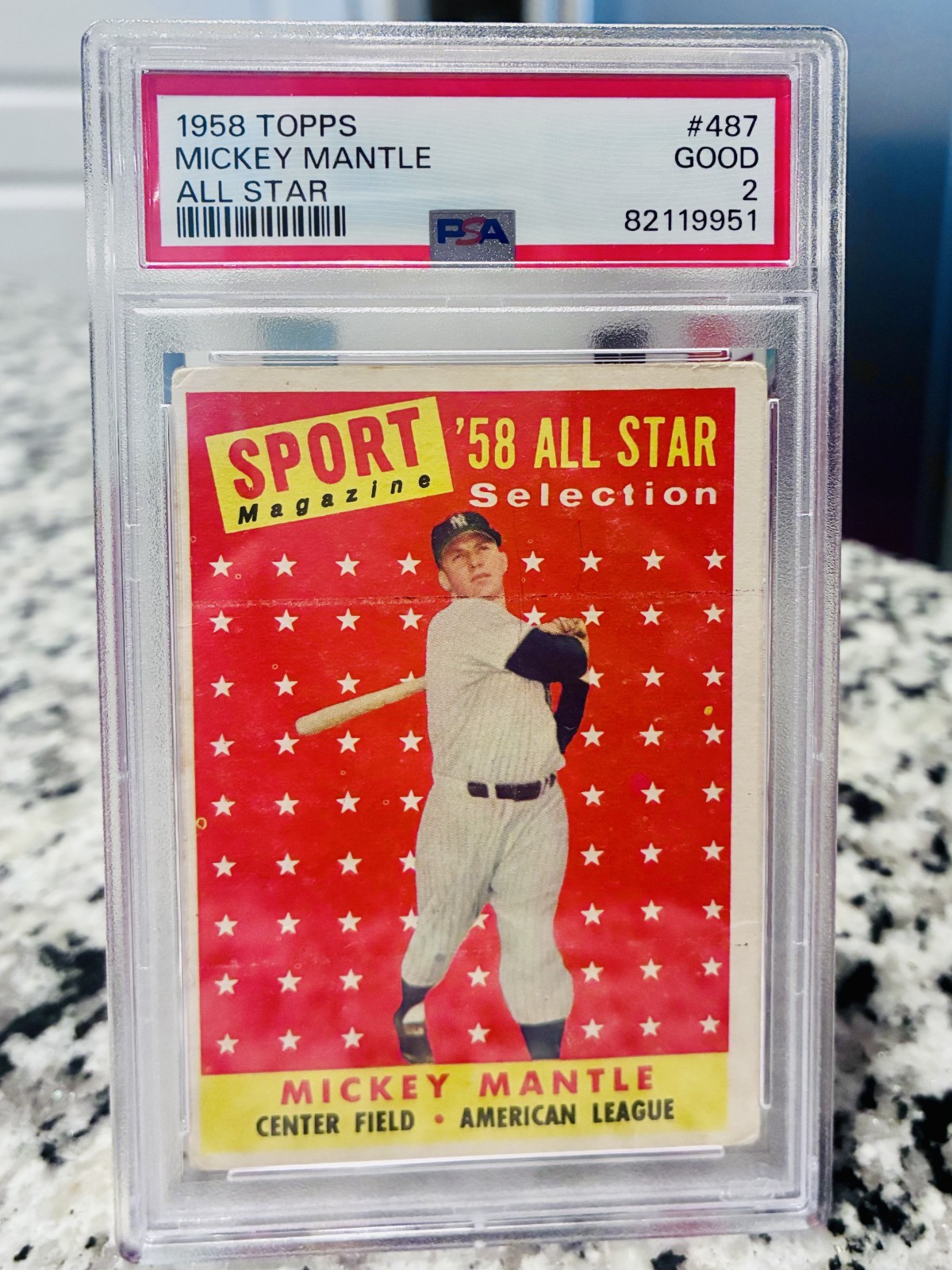 🔥 1958 Topps All Star #487 Mickey Mantle New York Yankees HOF PSA 2 GOOD🔥 🔥 1958 Topps All Star #487 Mickey Mantle New York Yankees HOF PSA 2 GOOD🔥