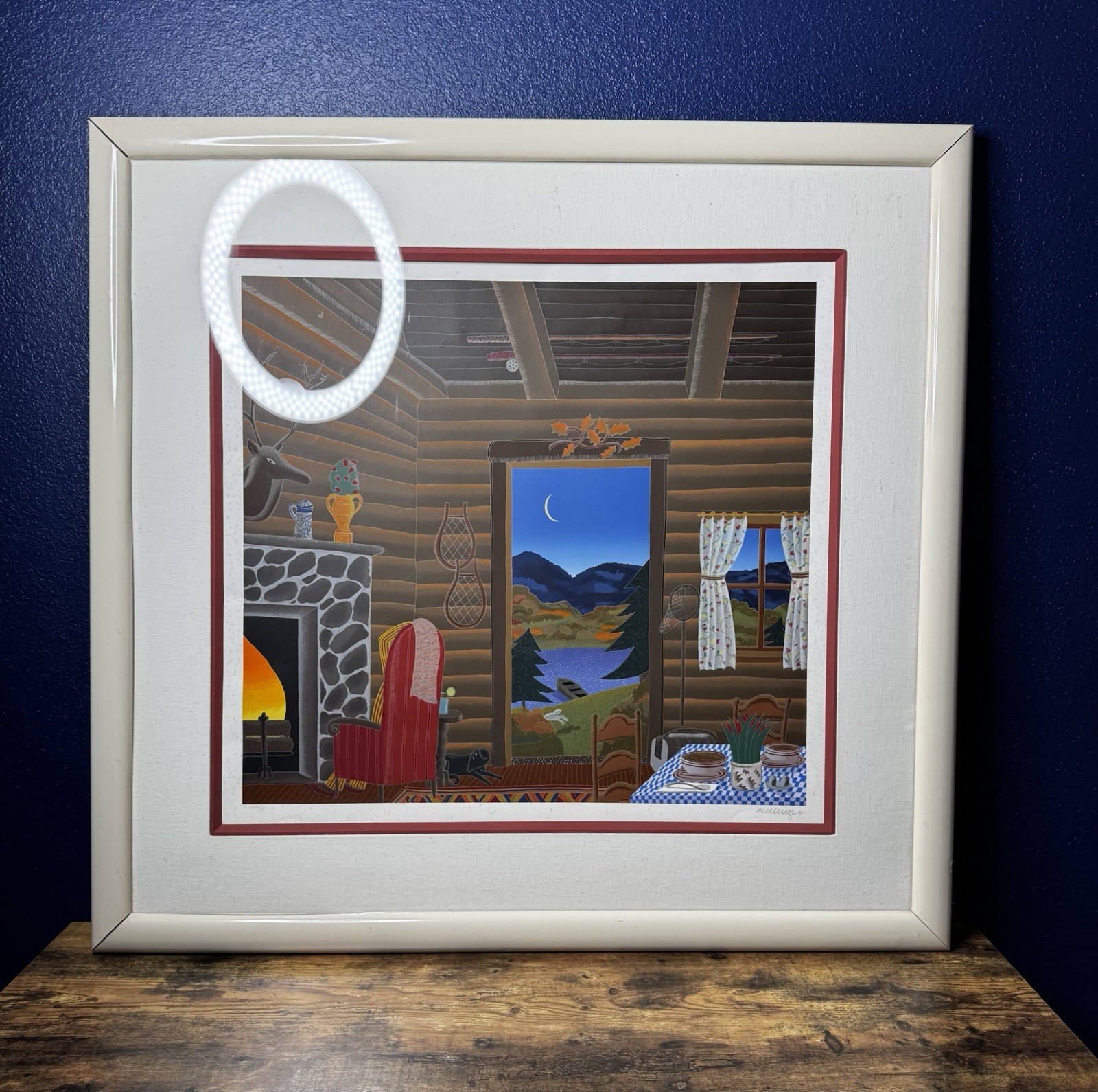 Thomas McKnight “Log Cabin” Signed Numbered Framed Art 41x40 Rare Vintage Antiq Thomas McKnight “Log Cabin” Signed Numbered Framed Art 41x40 Rare Vintage Antiq