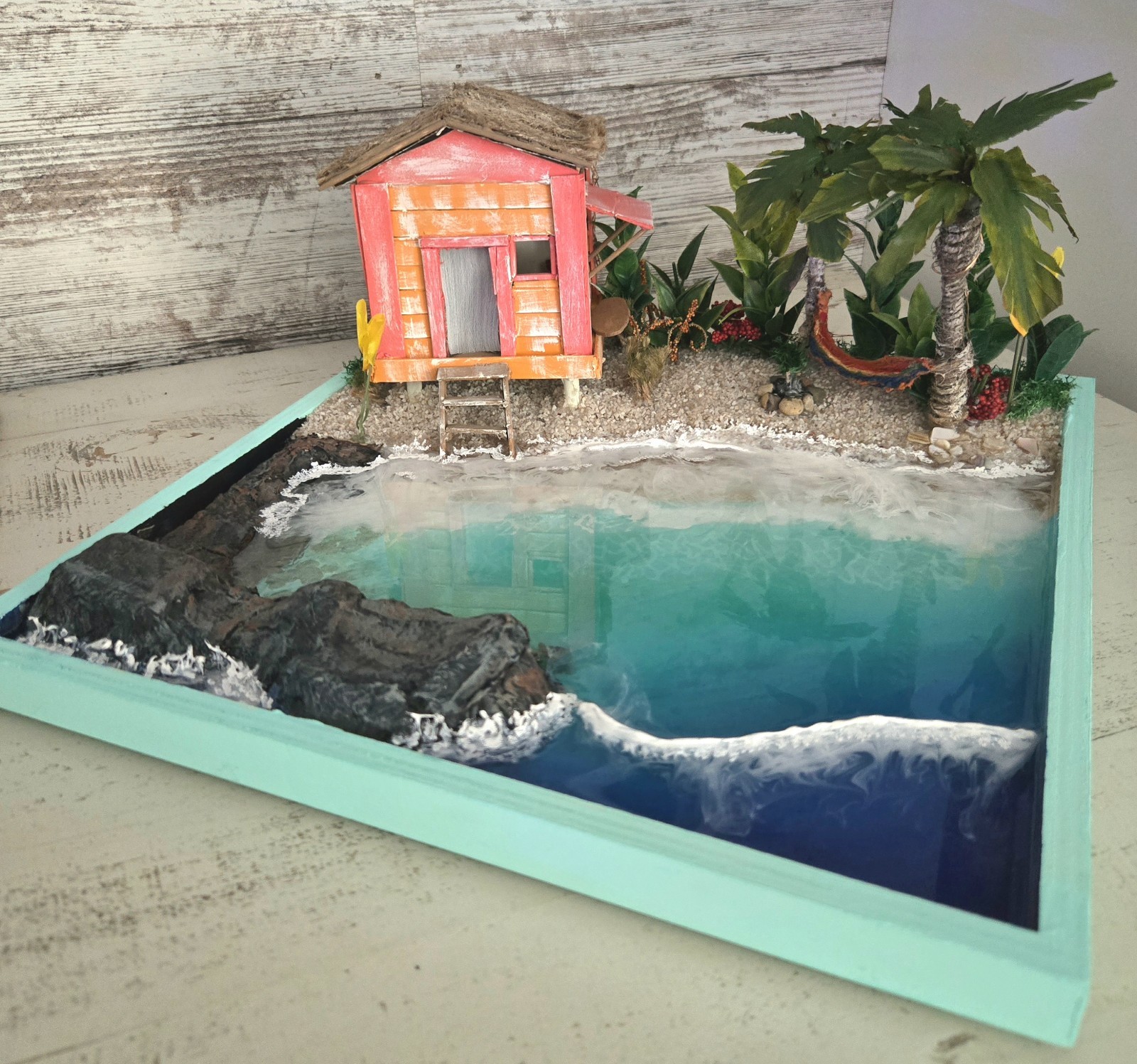 Sea Breeze Sanctuary – Illuminated Handmade Hawaiian Beach Sculpture OOAK