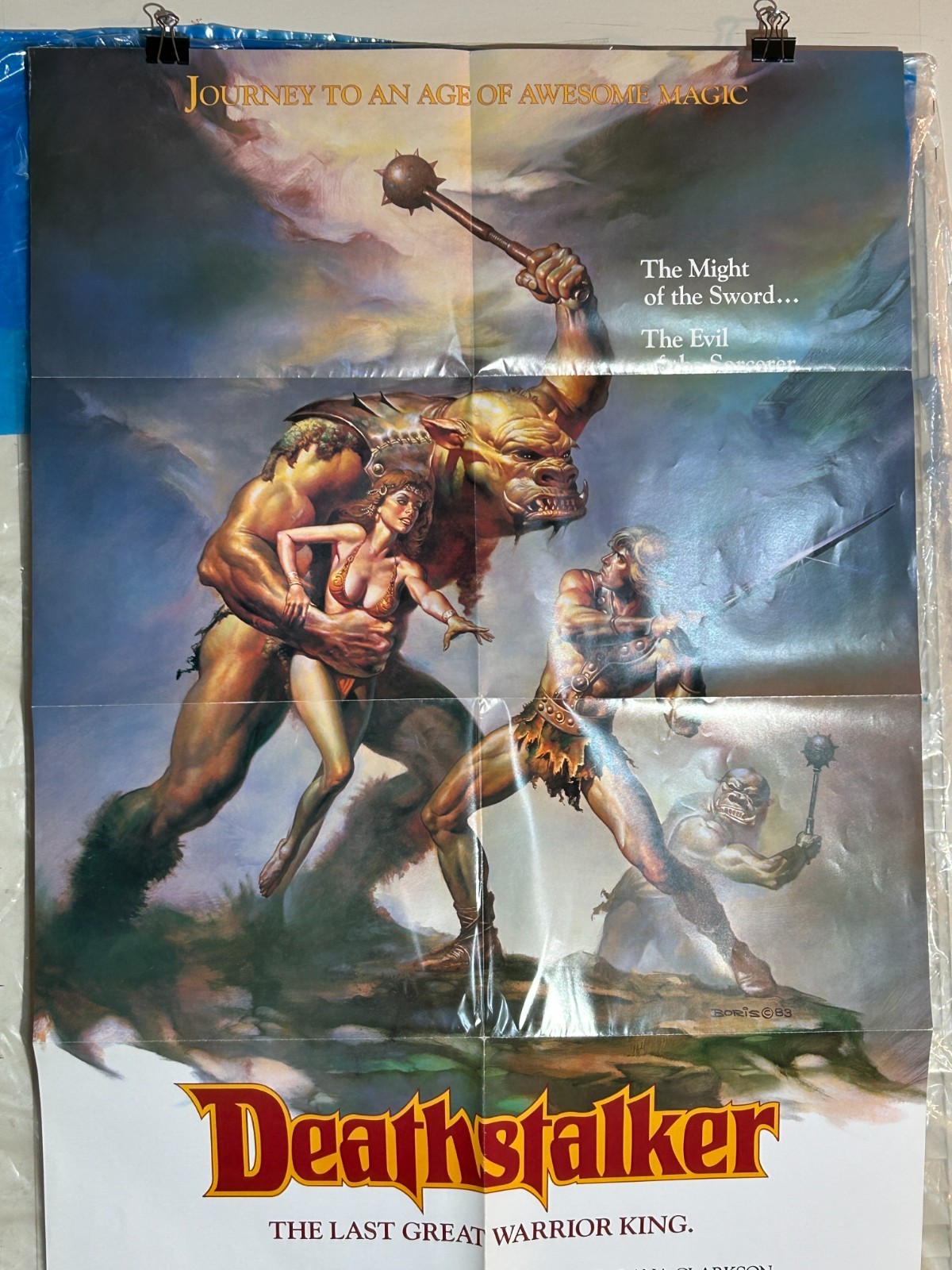 Vintage 1983 Deathstalker Movie Poster Original One Sheet Boris Vallejo A