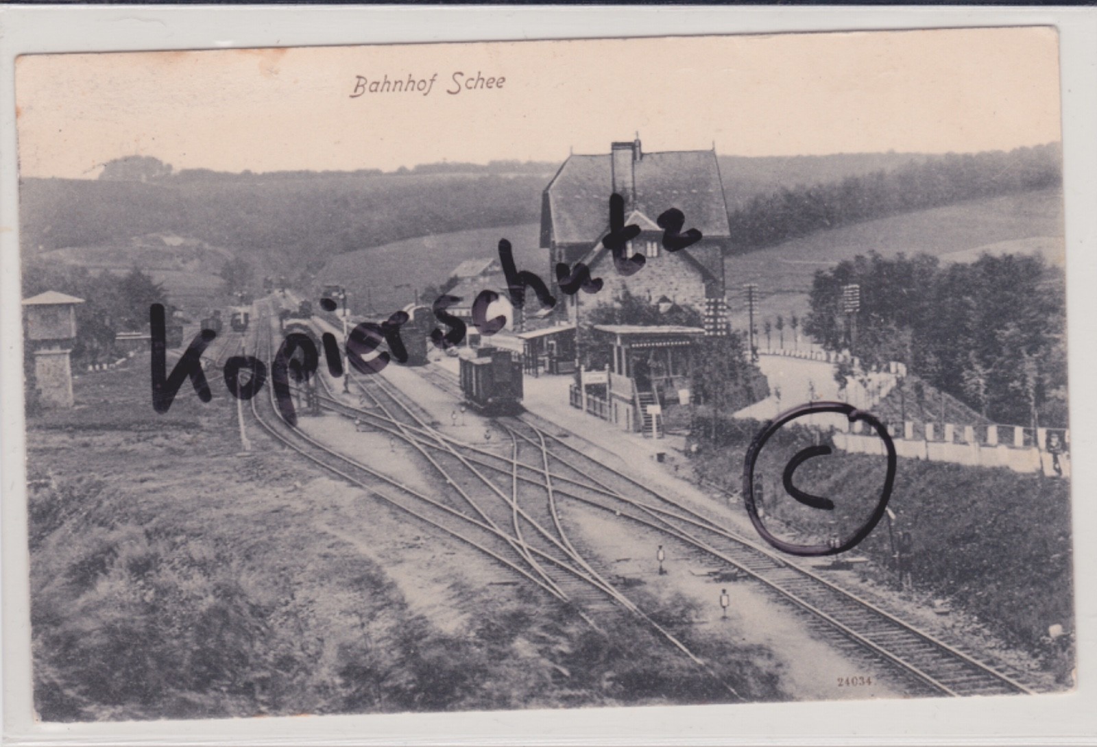 Postcard Schee, station Schee, Sprockhövel, railway, very rare postcard