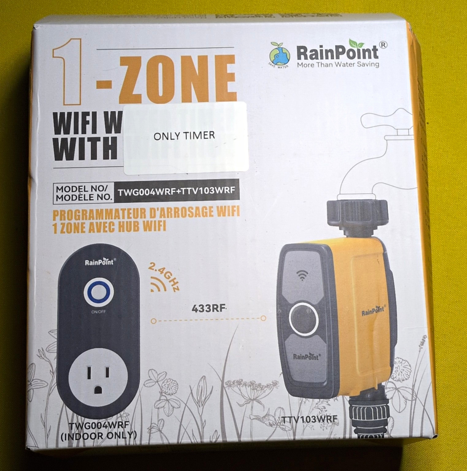 RainPoint 1-Zone WiFi Tap/Hose Timer + WiFi Hub TWG004WRF TTV103WRF RainPoint 1-Zone WiFi Tap/Hose Timer + WiFi Hub TWG004WRF TTV103WRF
