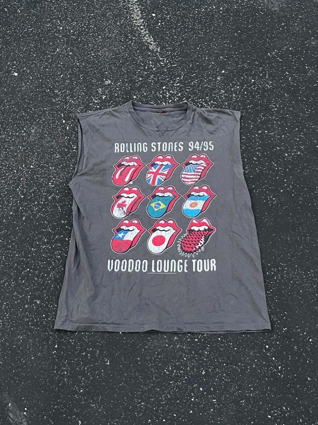 Vintage 2009 The Rolling Stones Voodoo Lounge Tour 94/95 Reprint Tank Top Grey