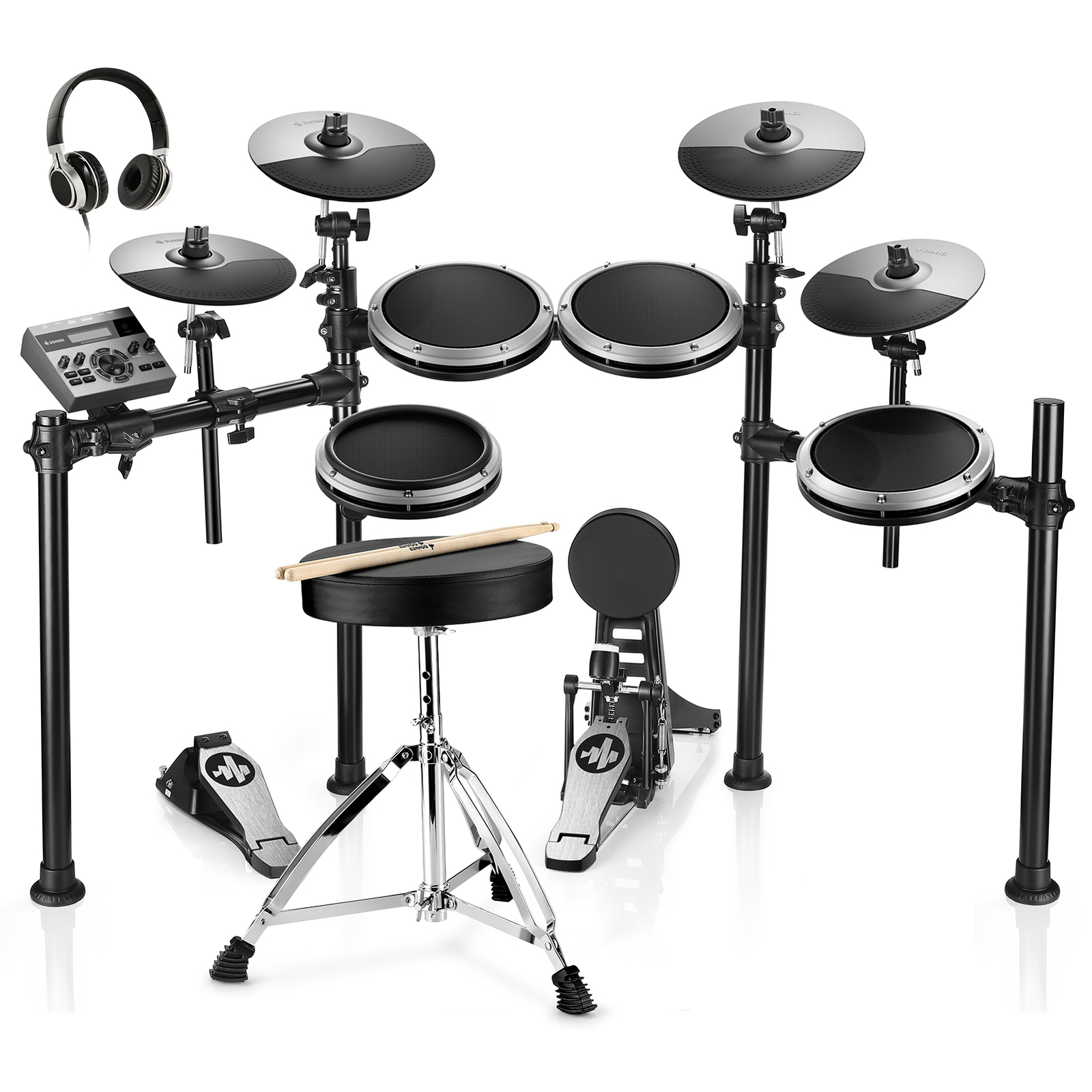 🥁 Donner DED-200X Electric Drum Set With Throne Headphones Dual Zone Snare