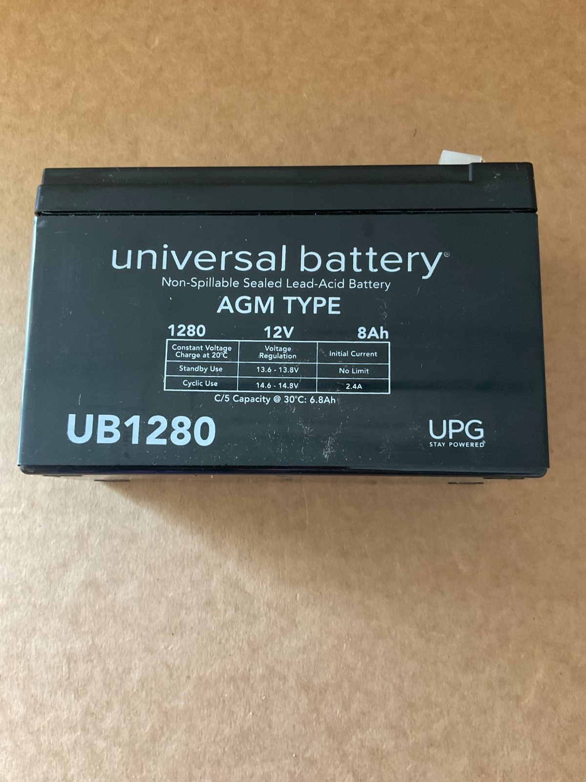 Universal Power Group UB1280 8 Ah 12 V Lead Acid Battery MFR #: 86484