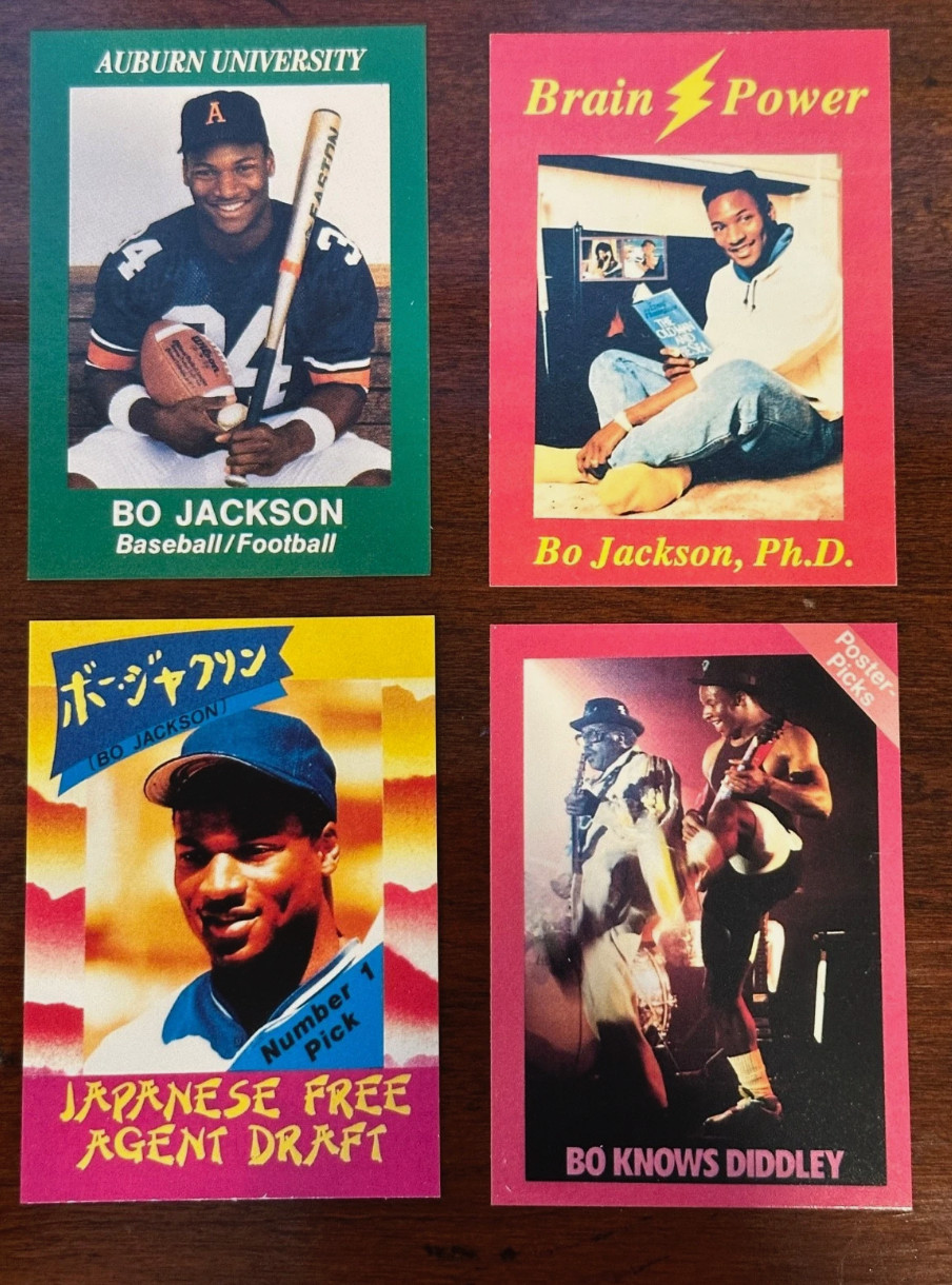 Bo Jackson Rare 1991 Broder Novelty Card Lot 4 Auburn Japanese Draft Bo Knows