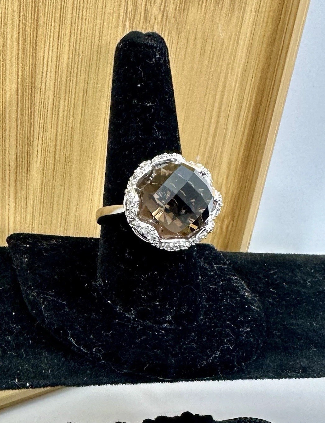 NEW - jTV FP Sterling Silver Round Faceted Filigree Smoky Quartz Ring; SIZE 9 NEW - jTV FP Sterling Silver Round Faceted Filigree Smoky Quartz Ring; SIZE 9