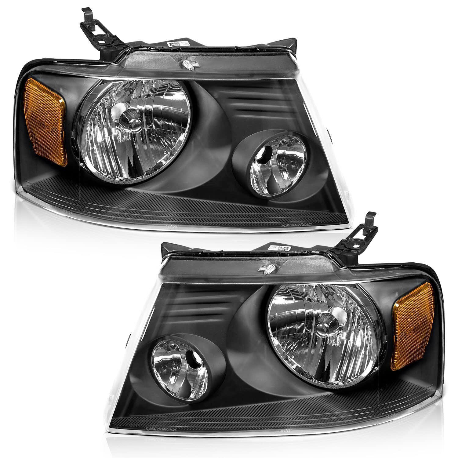 WEELMOTO Headlights For 2004-2008 Ford F150 06-08 Lincoln Mark LT Black Lamp L+R WEELMOTO Headlights For 2004-2008 Ford F150 06-08 Lincoln Mark LT Black Lamp L+R