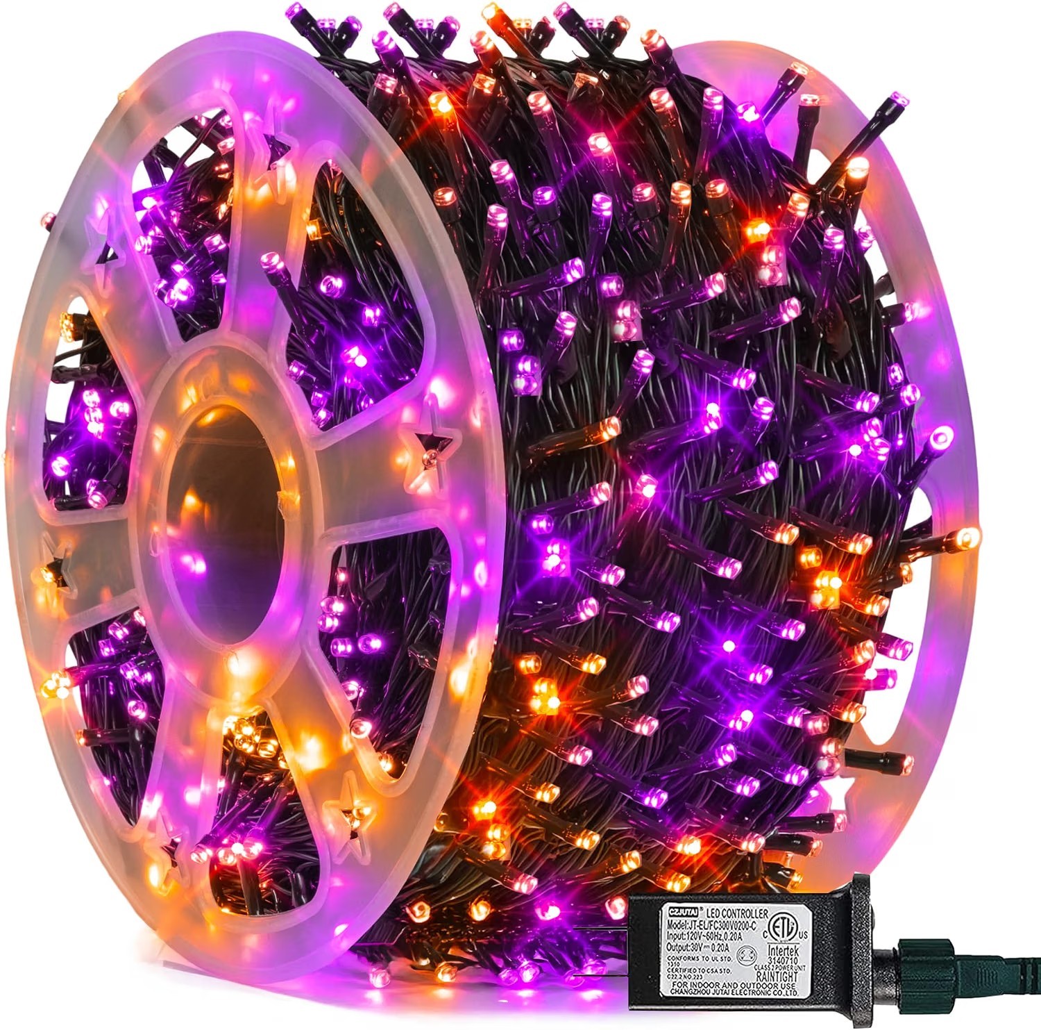 500 LED Halloween String Lights 164FT 8 Modes Waterproof Purple Orange Decor,NEW