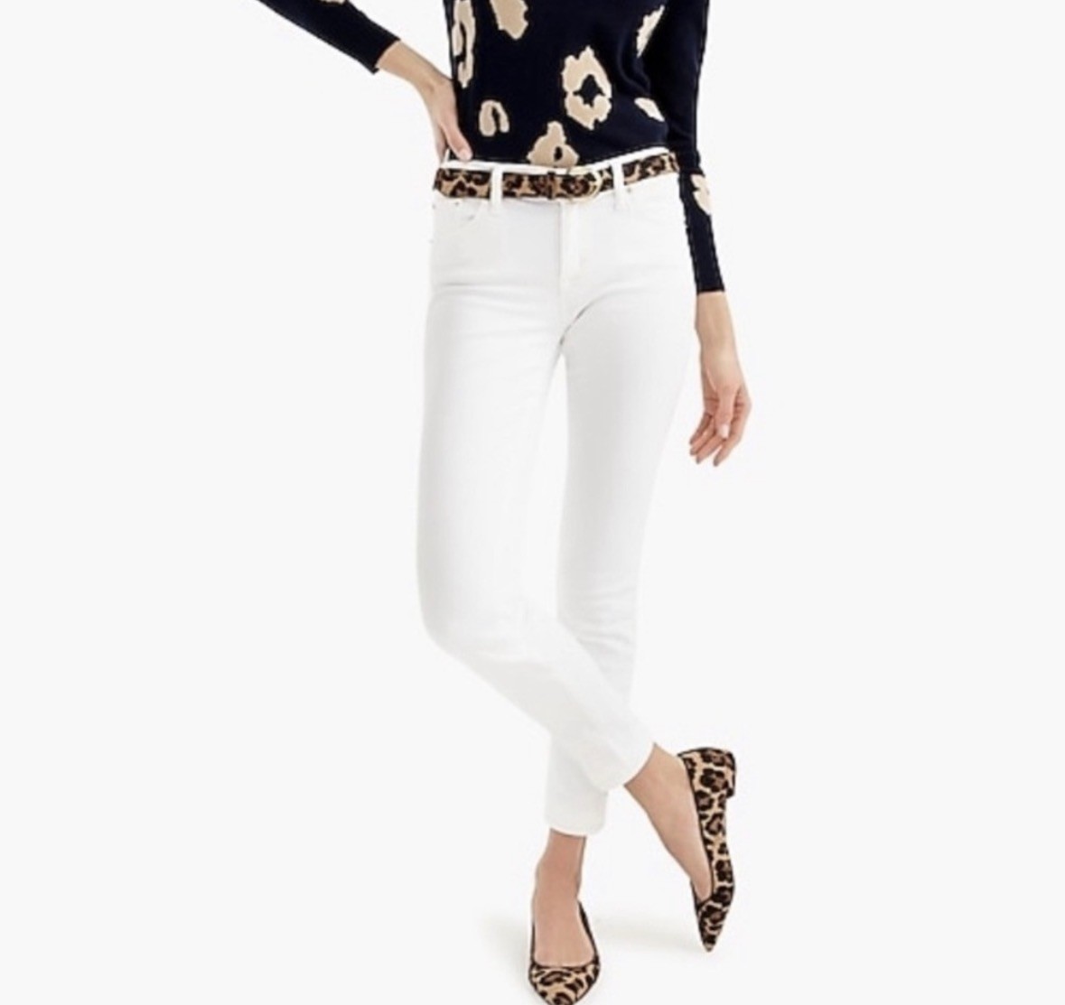 J.Crew Toothpick Skinny Jeans White Denim Size 30 Mid Rise Stretch