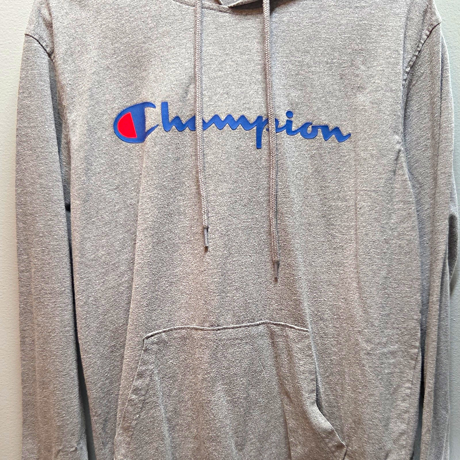 Champion Authentic Athleticwear Men’s Gray Fleece Pullover Hoodie Logo M Champion Authentic Athleticwear Men’s Gray Fleece Pullover Hoodie Logo M