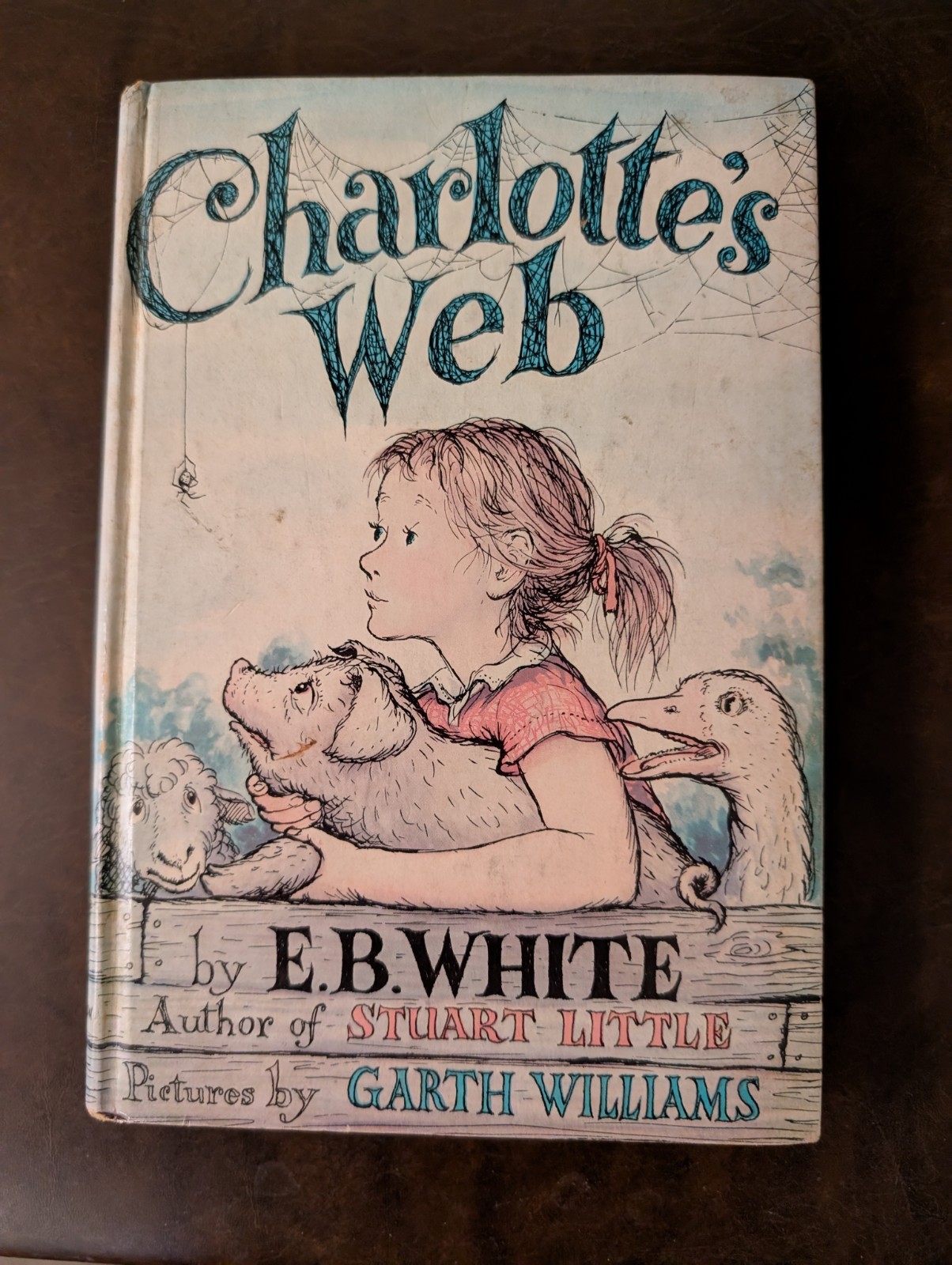 Charlotte\'s Web By E.B.White 1952 Harper & Row. Blue Web Inside Cover Charlotte\'s Web By E.B.White 1952 Harper & Row. Blue Web Inside Cover