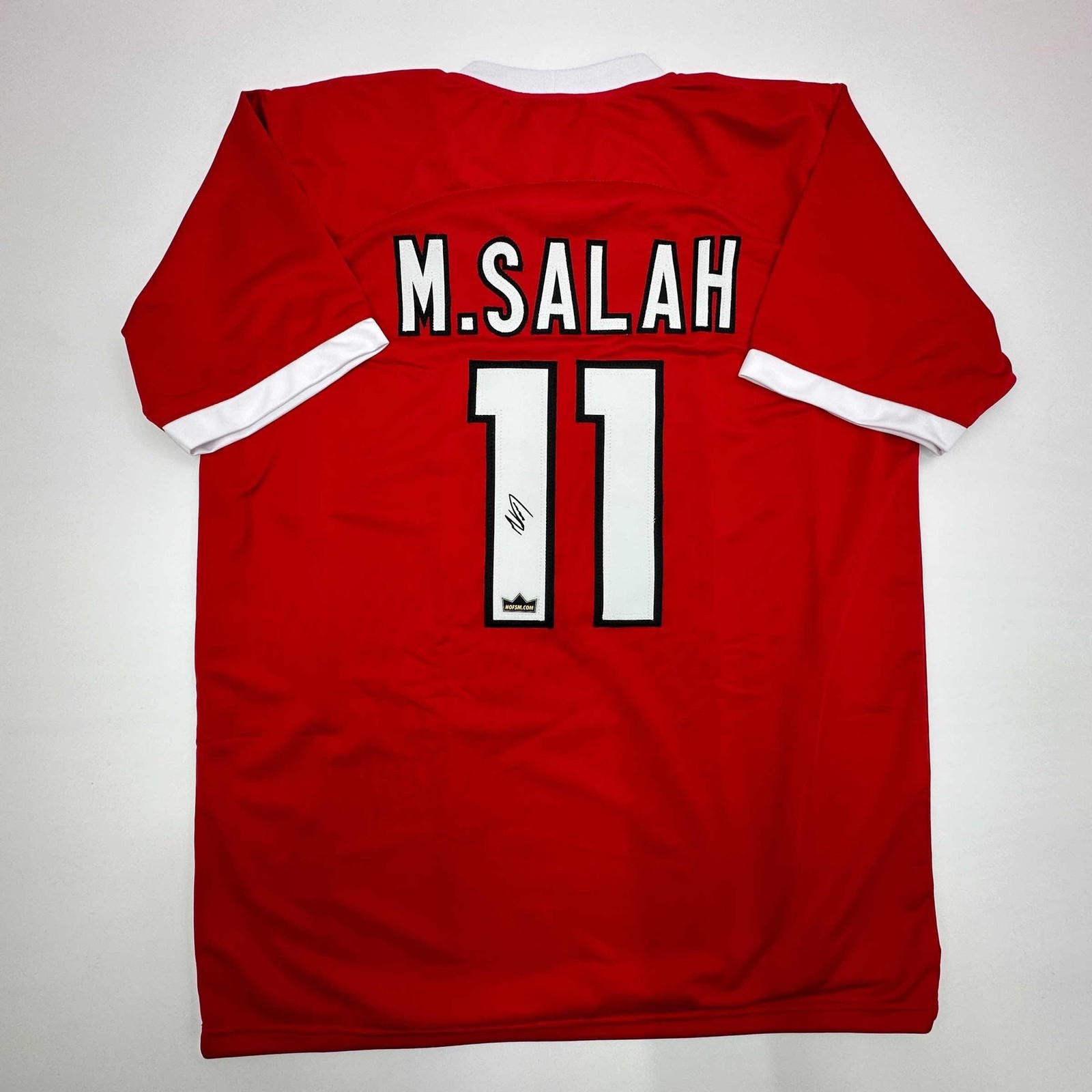 Facsimile Autographed Mohamed Mo Salah Liverpool FC Red Jersey Men\'s XL