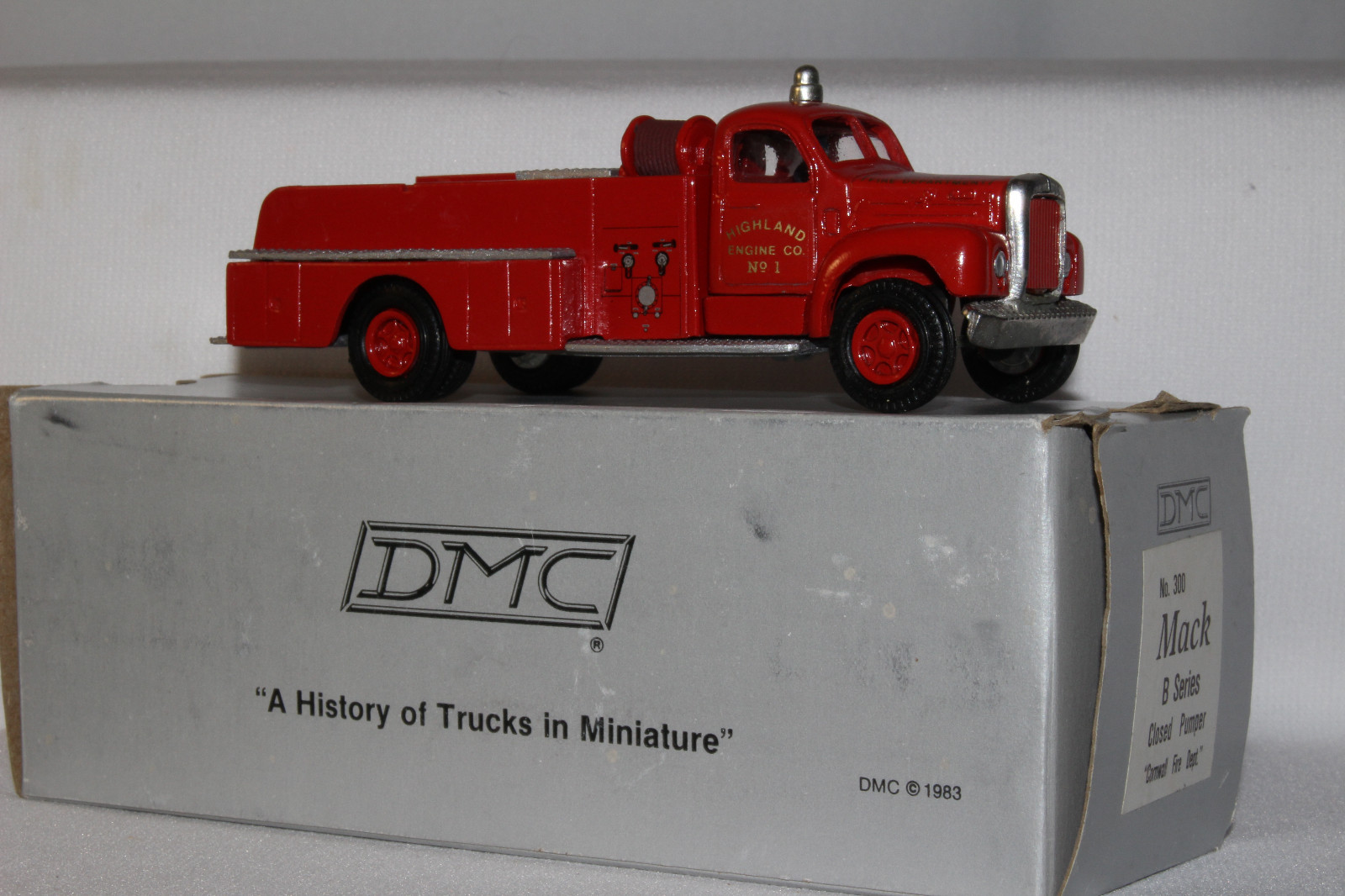 DeHanes Models, 1950\'s B Model Mack Cornwall Fire Truck with Box, 1/55 Scale
