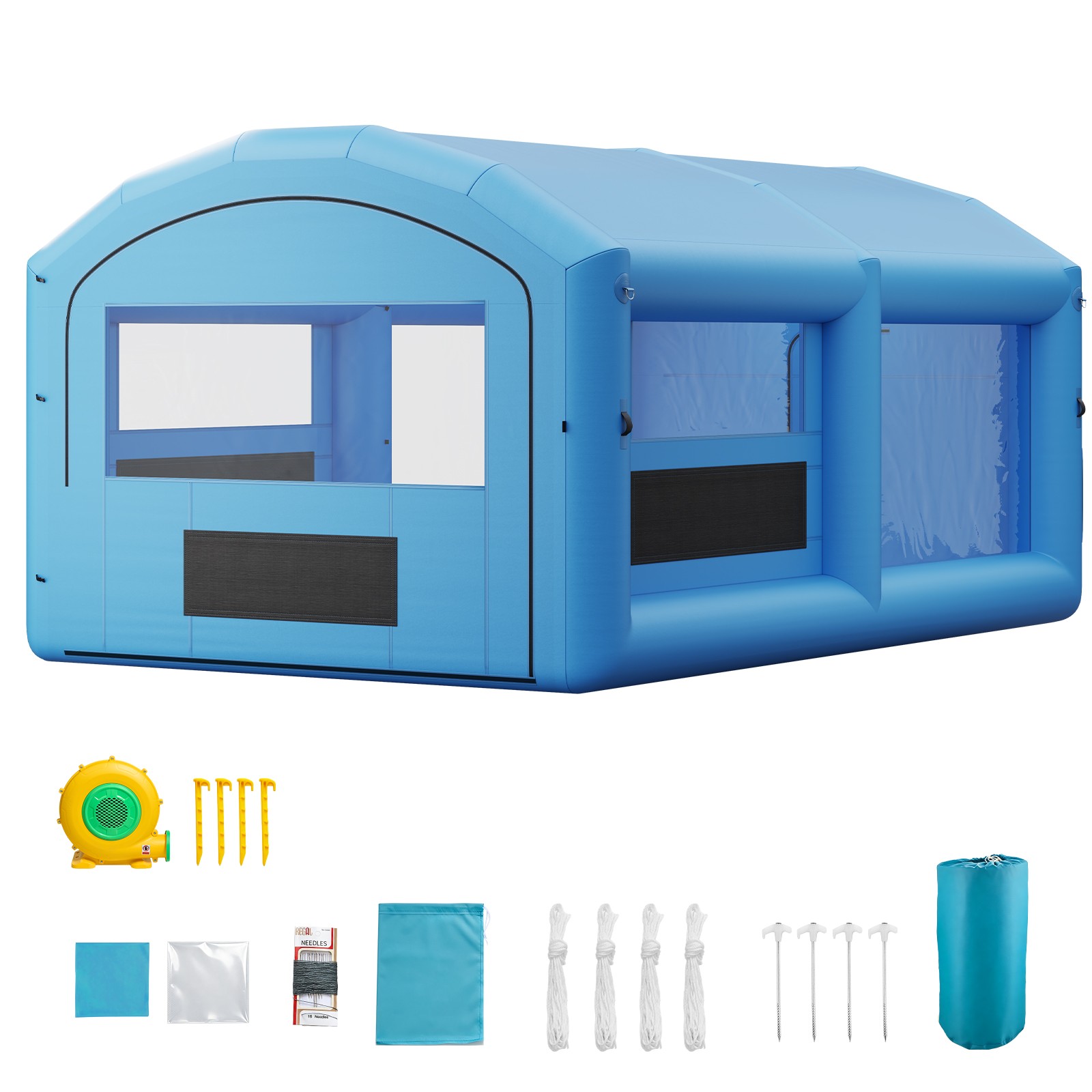 Uimoso Inflatable Paint Booth 21 x 13 x 10 ft with 1100W Blower for Portable Use